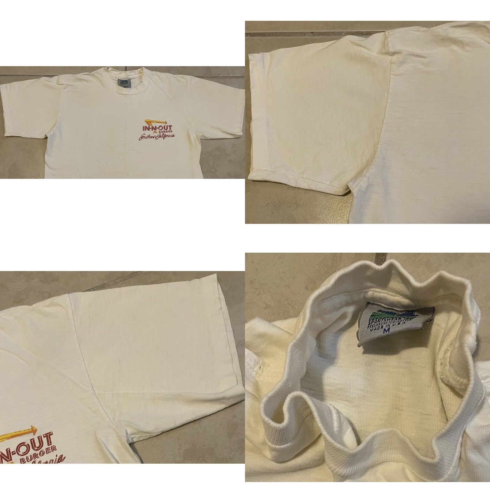Vintage VINTAGE In N Out Burger Faded Shirt S White Modern 90s 80s Fast Food Surf Grunge USA Mens Shirt Size US S / EU 44-46 / 1 - 8 Thumbnail