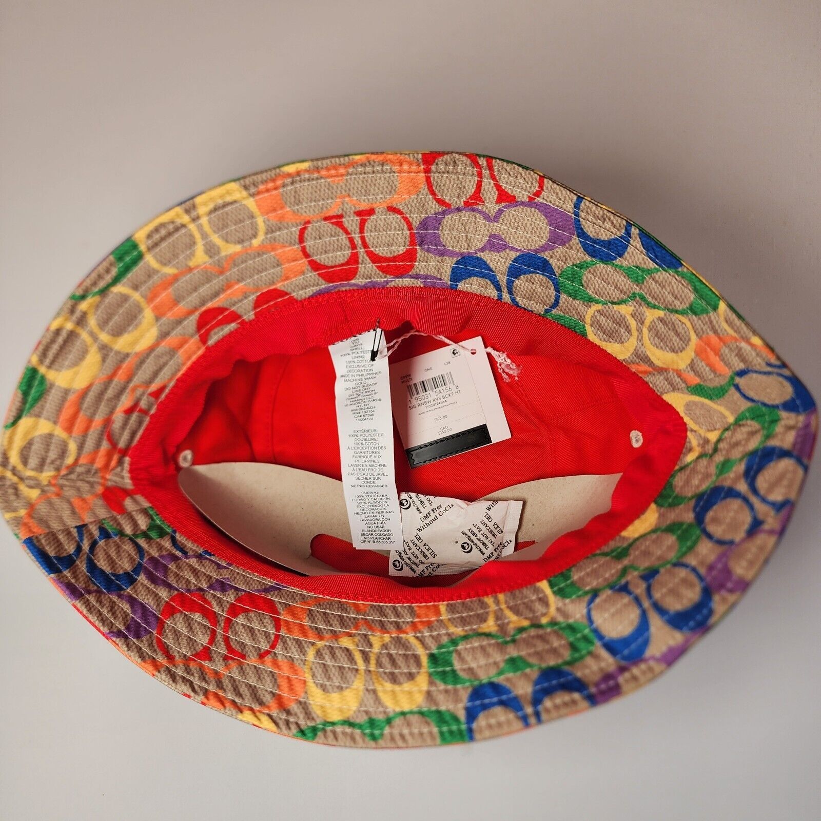 NWT Coach Rainbow Signature Bucket Hat C9919 One Size
