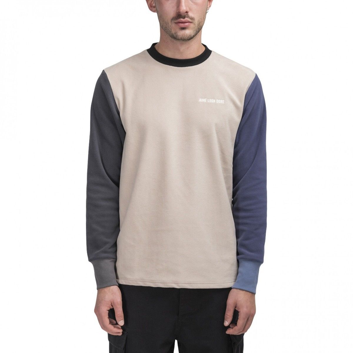 Aime Leon Dore AIMÉ LEON DORE COLOR BLOCKED FLEECE LONGSLEEVE (CREAM) S Size US S / EU 44-46 / 1 - 2 Thumbnail