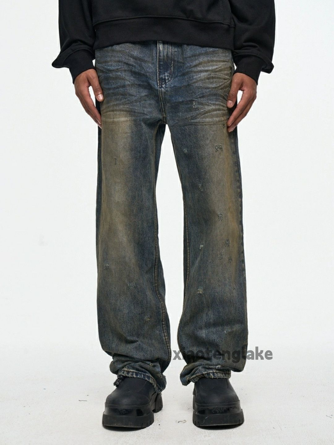 Jean × Vintage washed faded punk grunge rusty stain damaged jeans Size US 30 / EU 46 - 3 Thumbnail