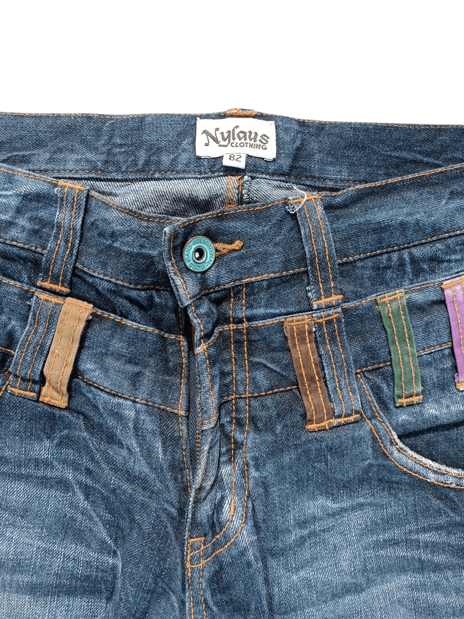 If Six Was Nine 💥VINTAGE NYLAUS JEANS DOUBLE WAIST DESIGN RARE Size US 32 / EU 48 - 7 Thumbnail