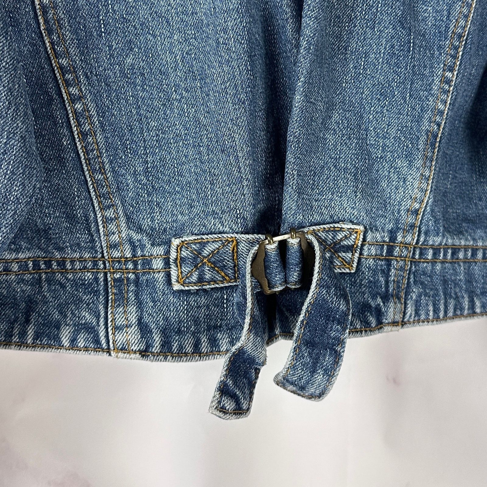 Japanese Brand Pony Express French Blue Cropped Denim Jacket Size S / US 4 / IT 40 - 7 Thumbnail