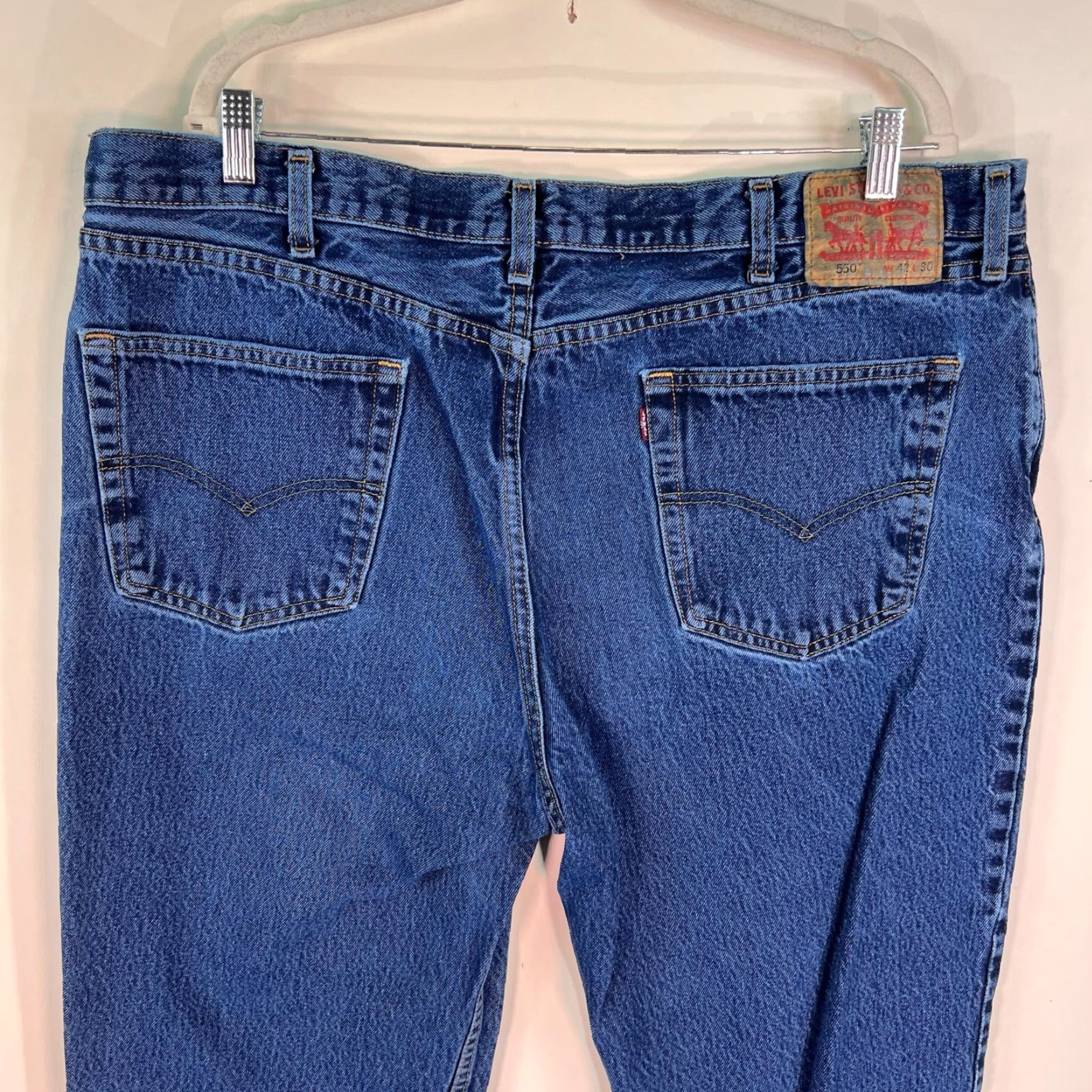 Levi's Levi's 550 Jeans Mens Size 42 Blue Straight Relaxed Fit Workwear 42 X 30 Size US 42 / EU 58 - 6 Thumbnail