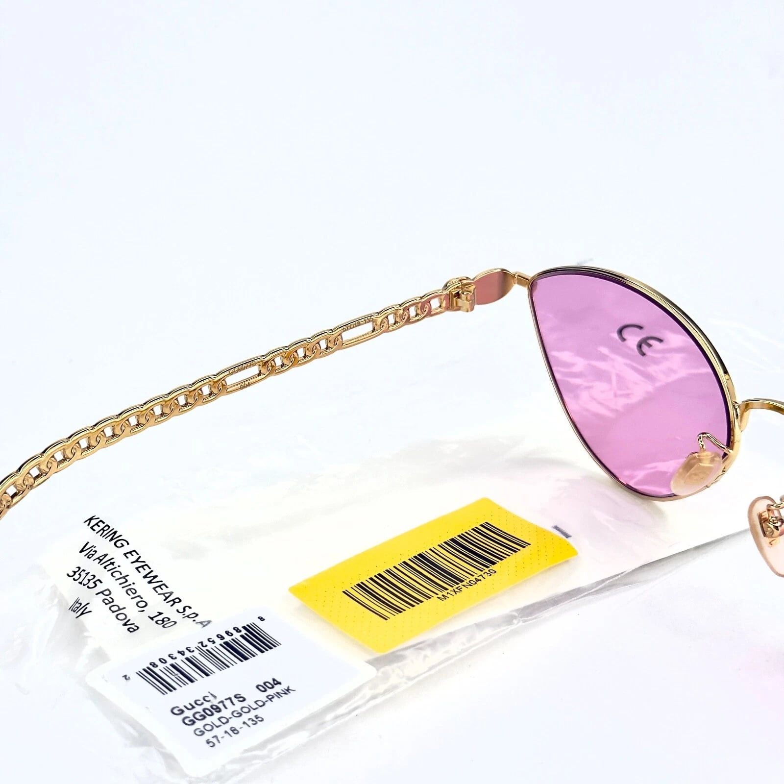 Gucci GUCCI GG0977S CHAIN 0977 Gold Pink Crystal Heart 004 Size ONE SIZE - 7 Thumbnail