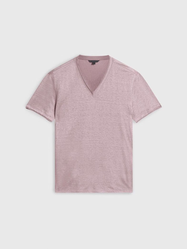 John Varvatos Wooster V-Neck linen tee. Medium Size US M / EU 48-50 / 2 - 3 Thumbnail