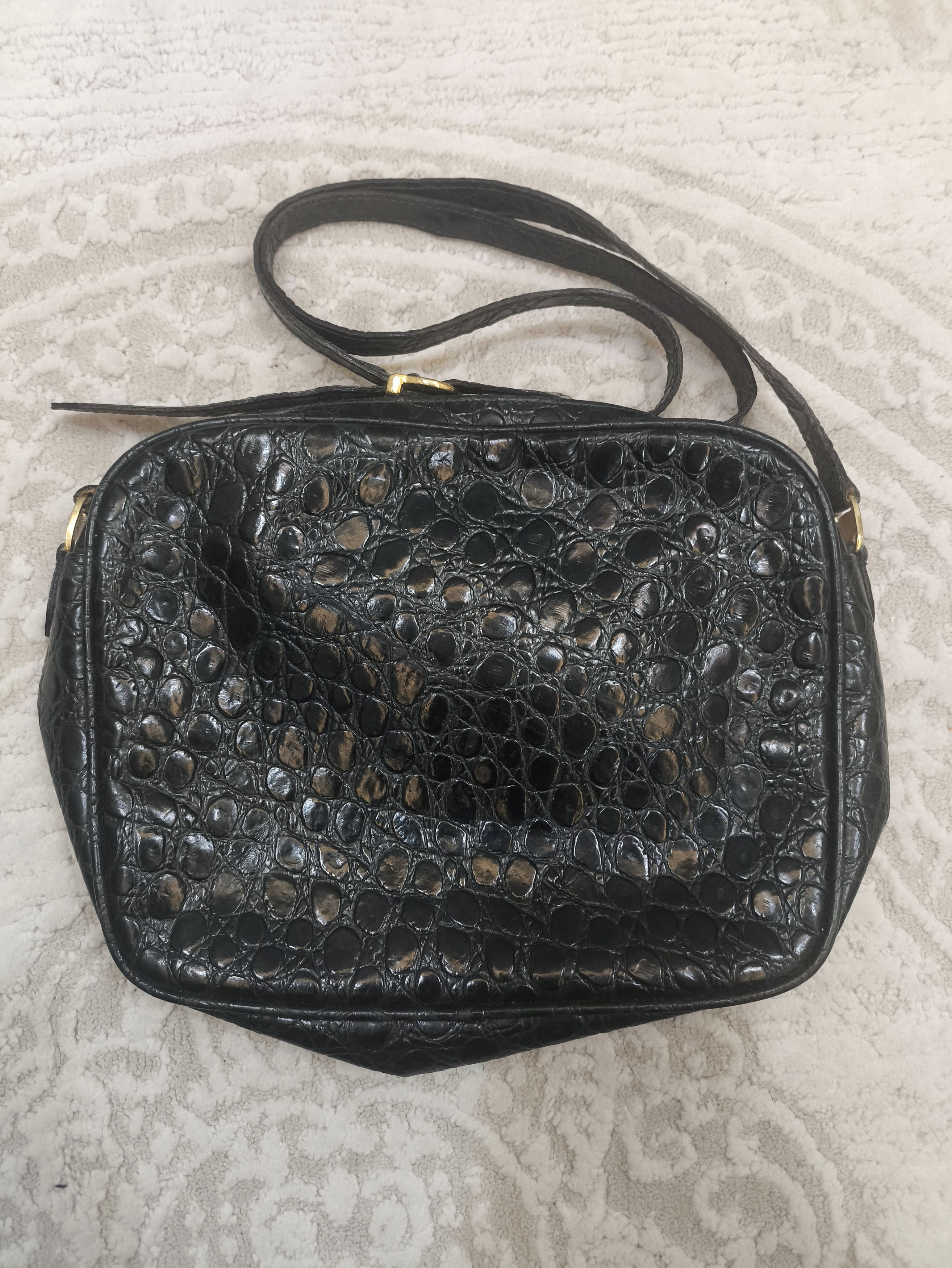 Salvatore Ferragamo Salvatore Ferragamo Crocodile Embossed Green Cross body Bag Size ONE SIZE - 3 Thumbnail