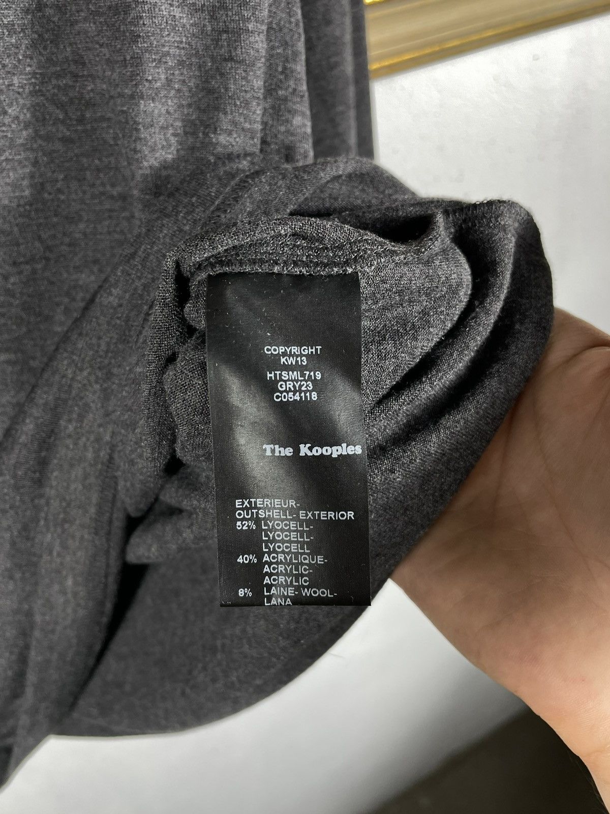 Designer × Japanese Brand × The Kooples Charcoal The Kooples Longsleeve Tee Button Ups Size US M / EU 48-50 / 2 - 7 Thumbnail