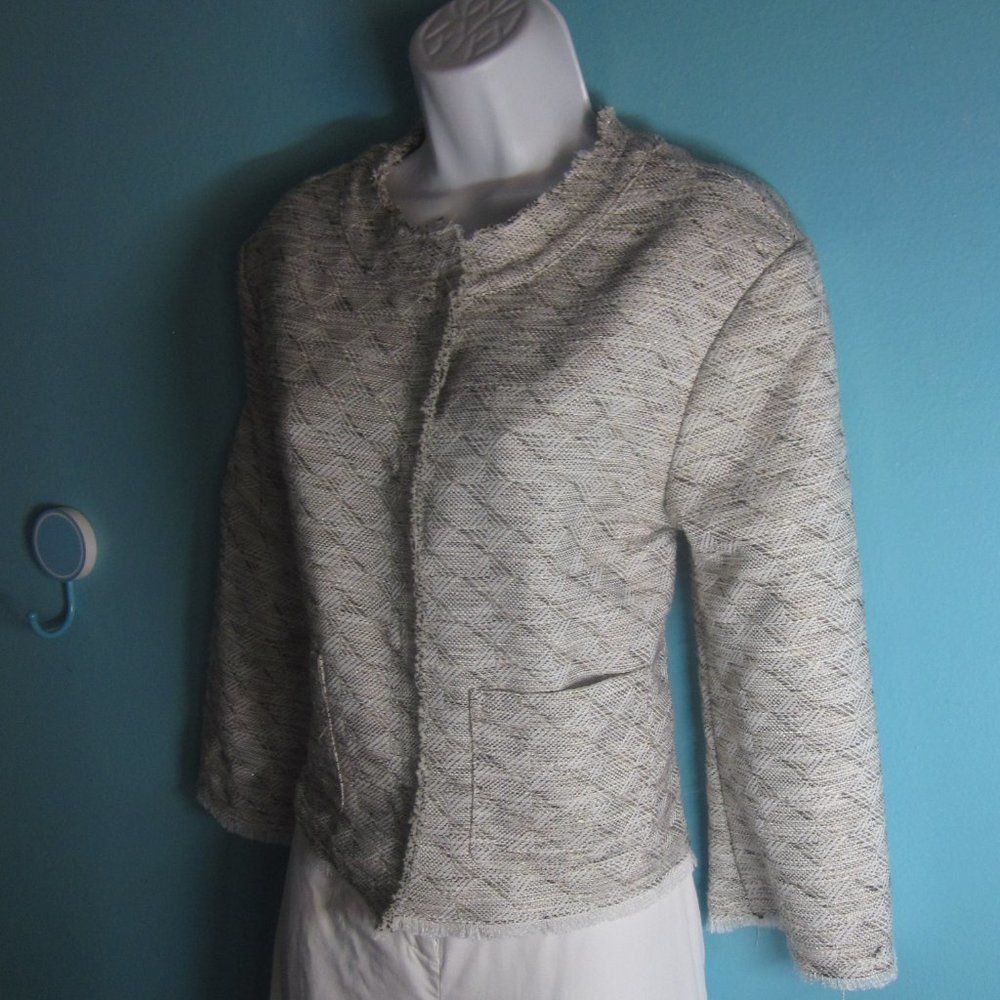 Limi Feu Mimi Mua Cropped Summer Tweed Snap Front Blazer Womens Size Size S / US 4 / IT 40 - 6 Thumbnail