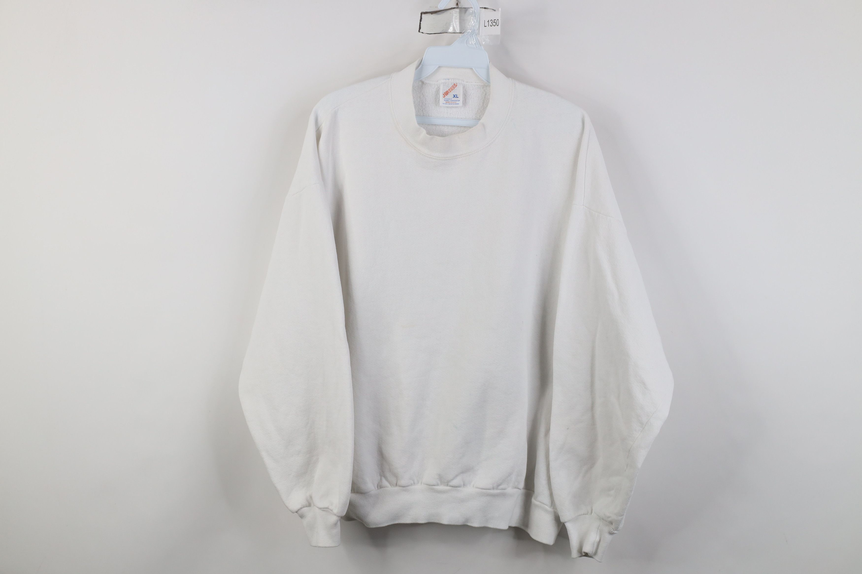 Vintage Vintage 90s Streetwear Blank Crewneck Sweatshirt White USA Size XL / US 12-14 / IT 48-50 - 1 Thumbnail