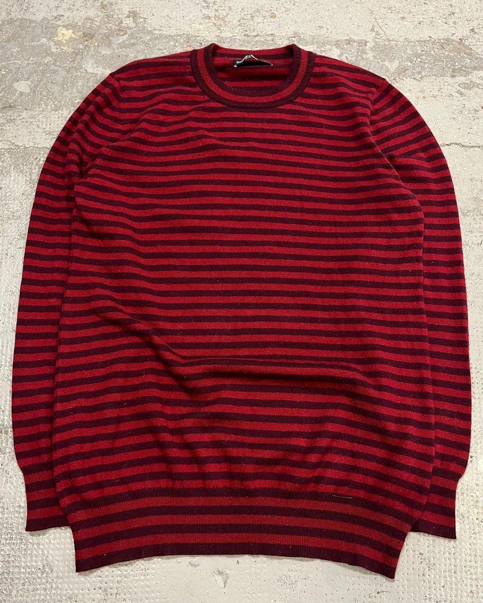 Dolce & Gabbana 2010s Dolce & Gabbana Bordeaux Two Tone Striped Sweater Size US M / EU 48-50 / 2 - 1 Thumbnail