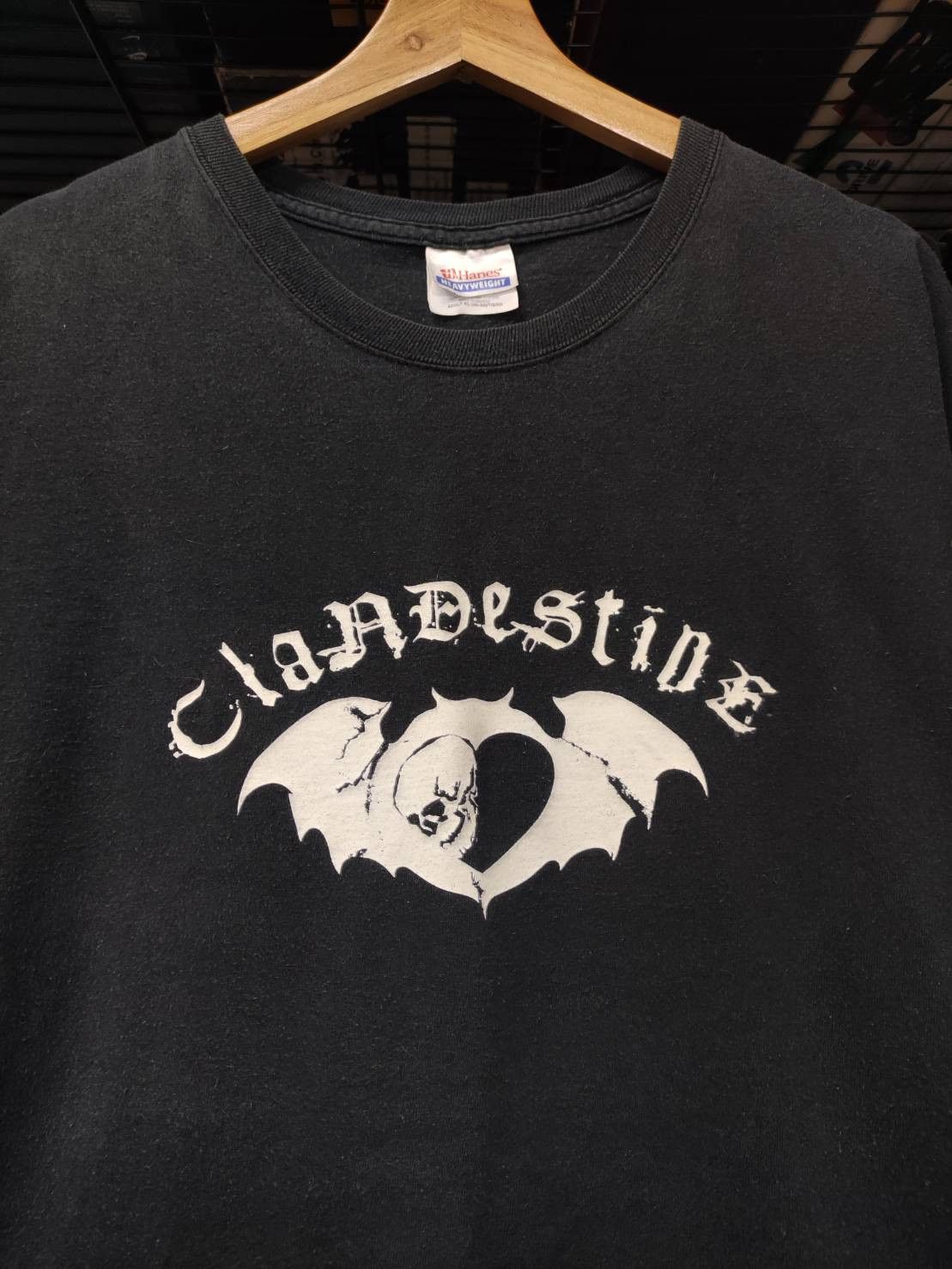 Band Tees × Vintage Rare! Vtg 00's Clandestine Industries " Bartskull " Logo OG Size US XL / EU 56 / 4 - 1 Thumbnail