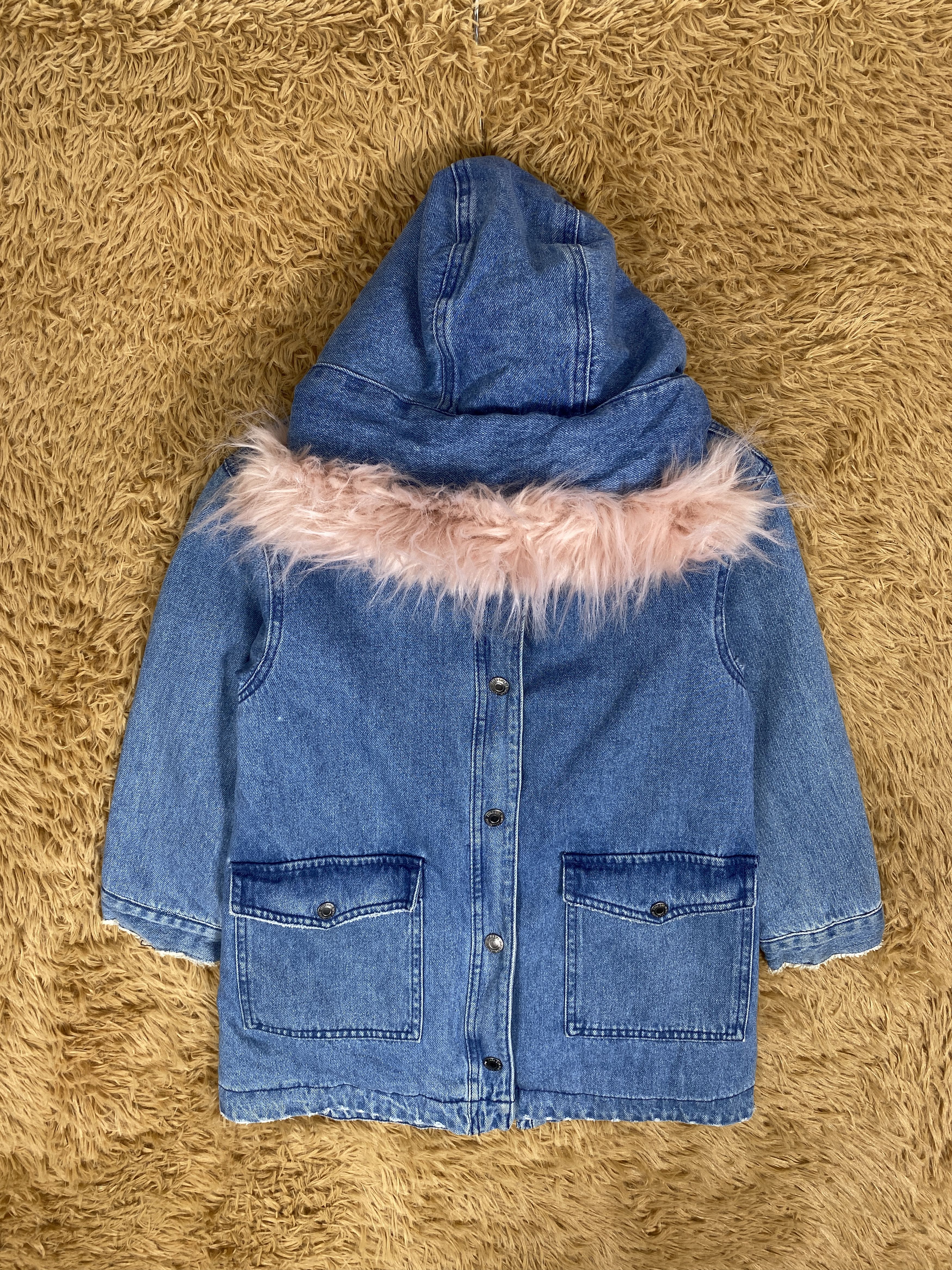 Zara Zara Girl Hoodie Fleece Lining Denim Jacket Size M / US 6-8 / IT 42-44 - 1 Thumbnail