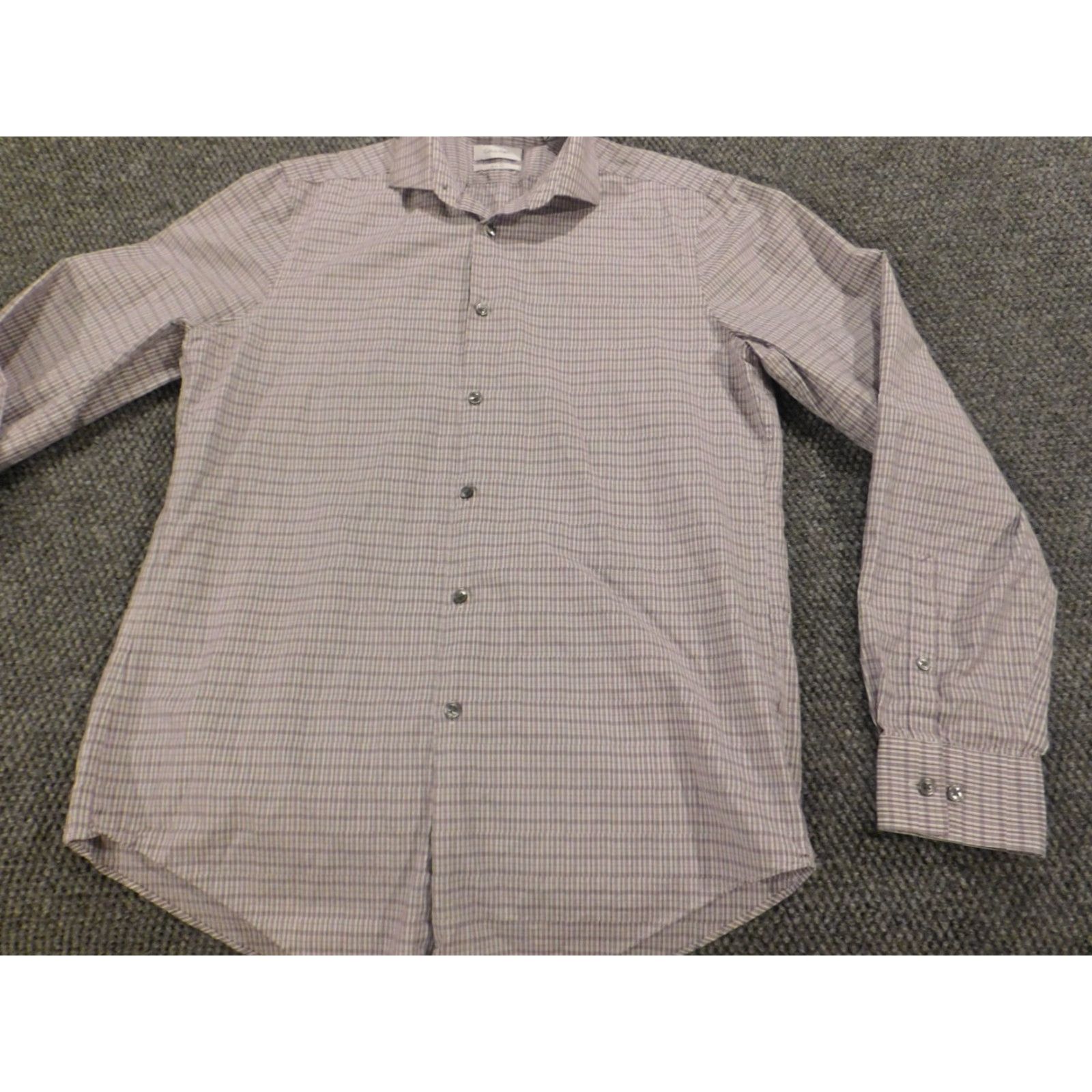 Calvin Klein Calvin Klein Collection Mens Shirt Slim Fit Button-Up Purple Striped Long Sleeve Medium Regular Size M Button-Down Collar Size US M / EU 48-50 / 2 - 3 Thumbnail