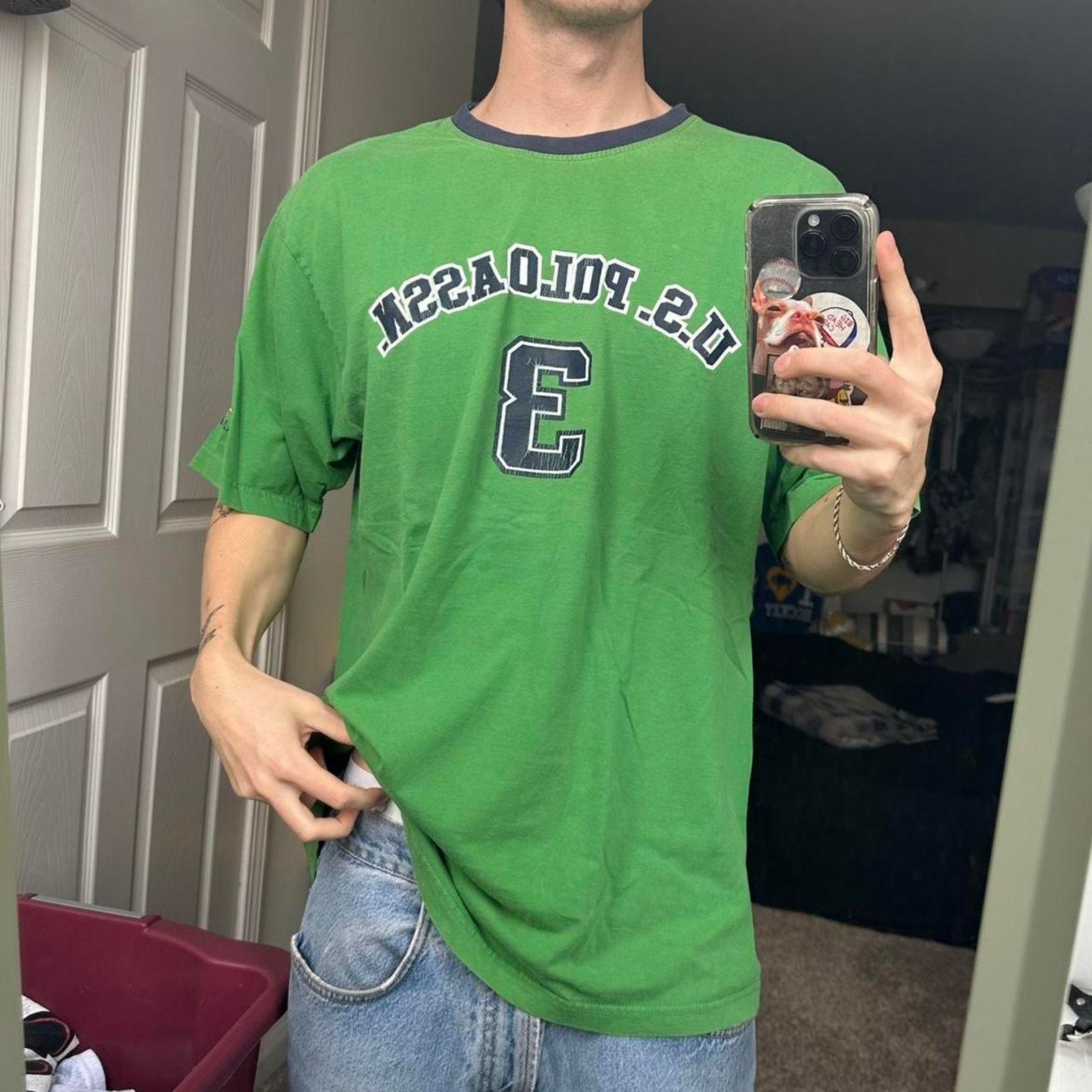 U.S. Polo Assn. vintage 90s y2k varsity green us polo assn ringer shirt Size US XL / EU 56 / 4 - 2 Thumbnail