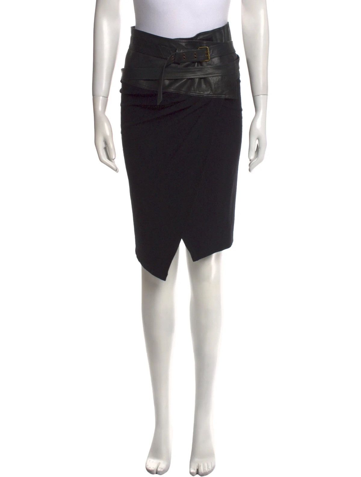 Donna Karan DONNA KARAN Leather Knee-Length Skirt (139) Size 27" / US 4 / IT 40 - 1 Thumbnail