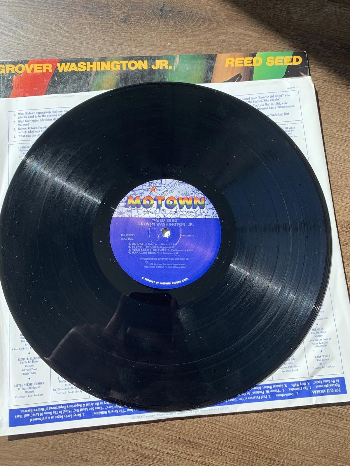 Designer "Reed Seed" by Grover Washington JR. Vinyl Record LP Motown Size ONE SIZE - 5 Thumbnail