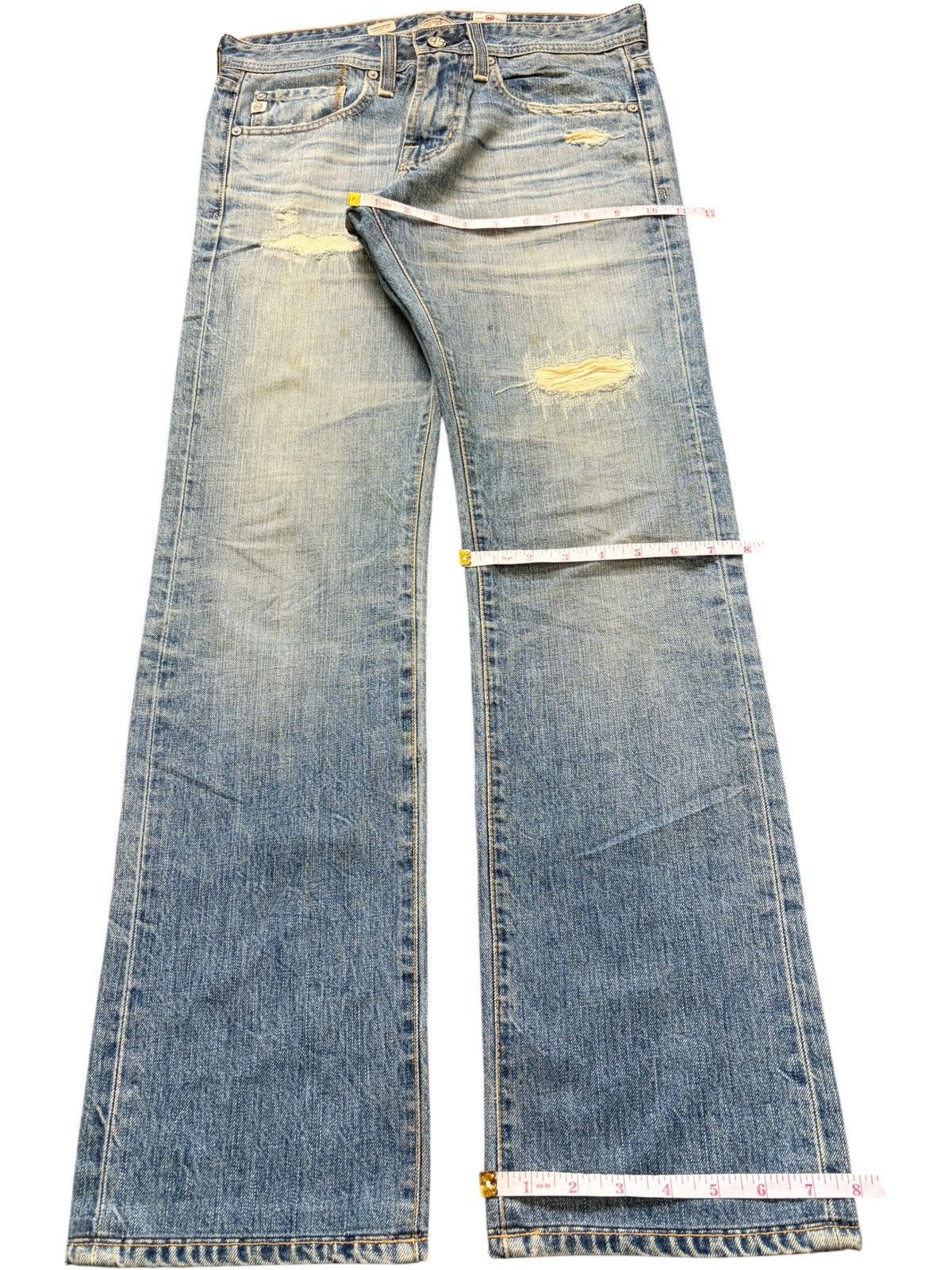 AG Adriano Goldschmied Vintage / Y2K Adriano Goldschmied Faded Wash Distress Jeans Size US 31 - 8 Thumbnail