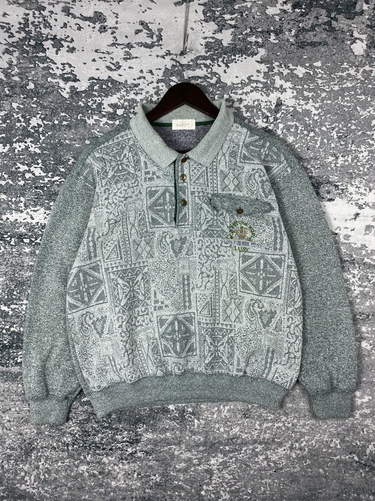 Japanese Brand Vintage Japanese Brand Half Button Sweatshirts Size US L / EU 52-54 / 3 - 1 Thumbnail