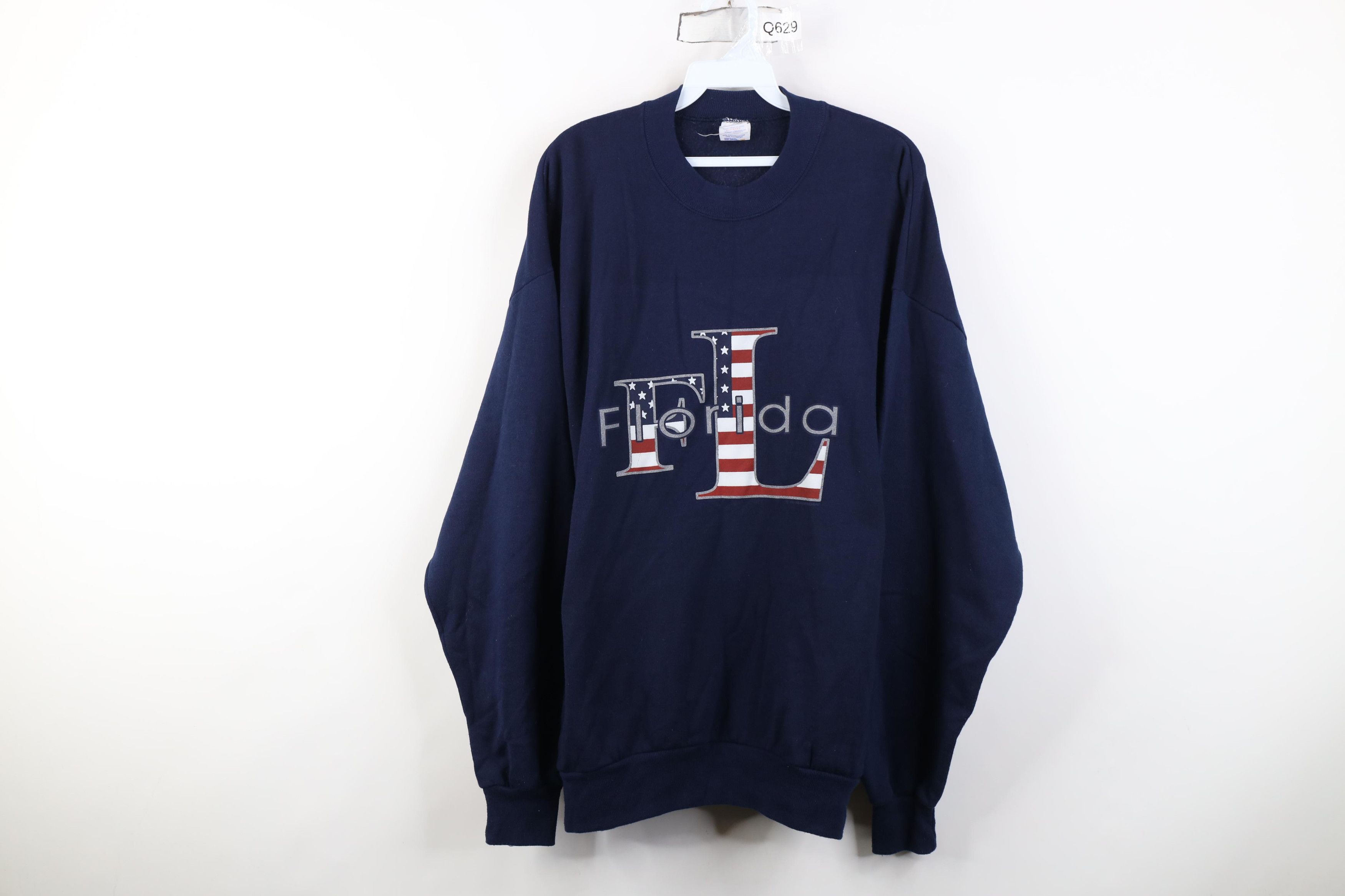 Vintage Vintage 90s Streetwear Florida USA Flag Crewneck Sweatshirt Size US XL / EU 56 / 4 - 1 Thumbnail