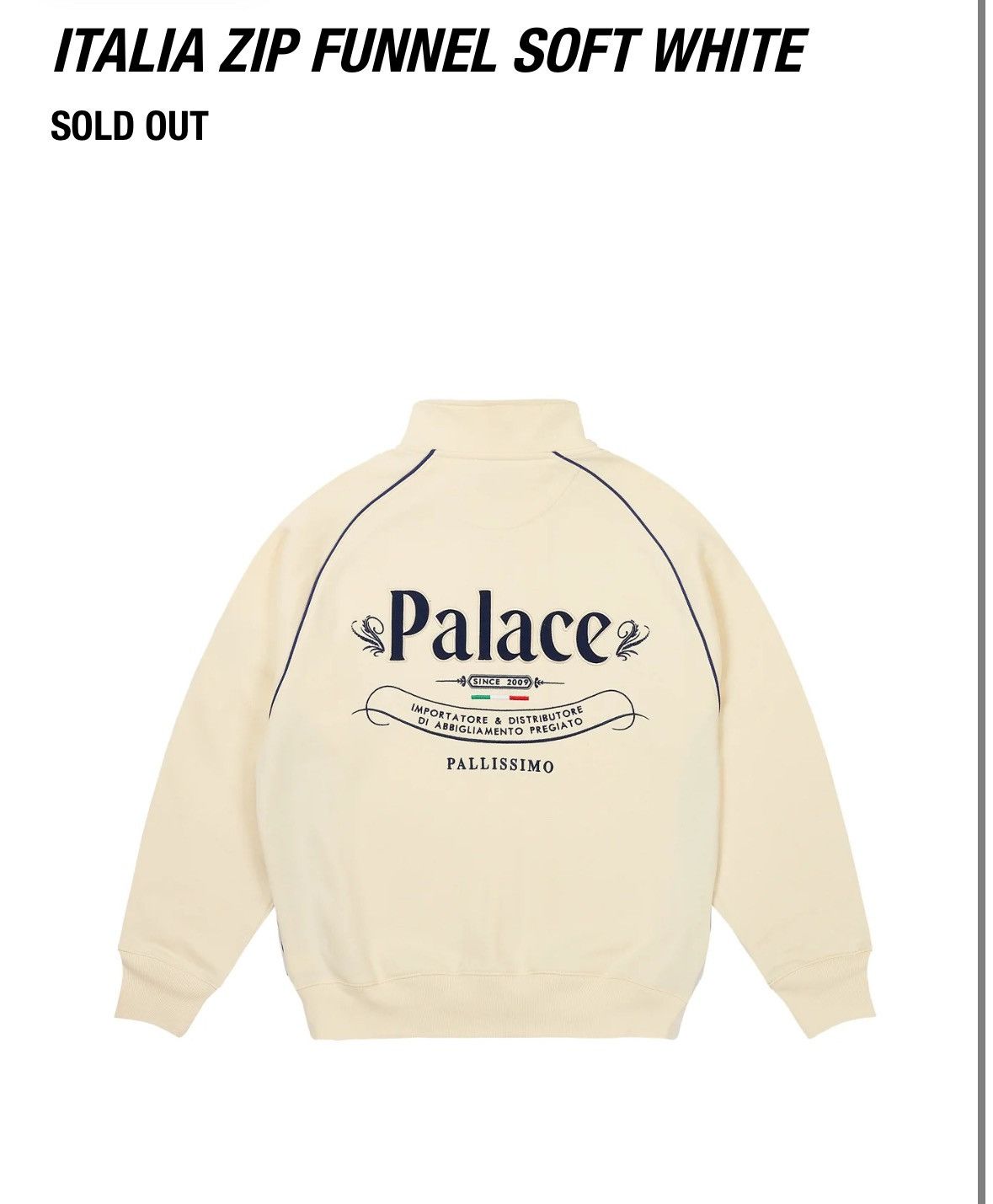 Palace Palace Italia Zip Funnel Soft White Size US XL / EU 56 / 4 - 4 Thumbnail