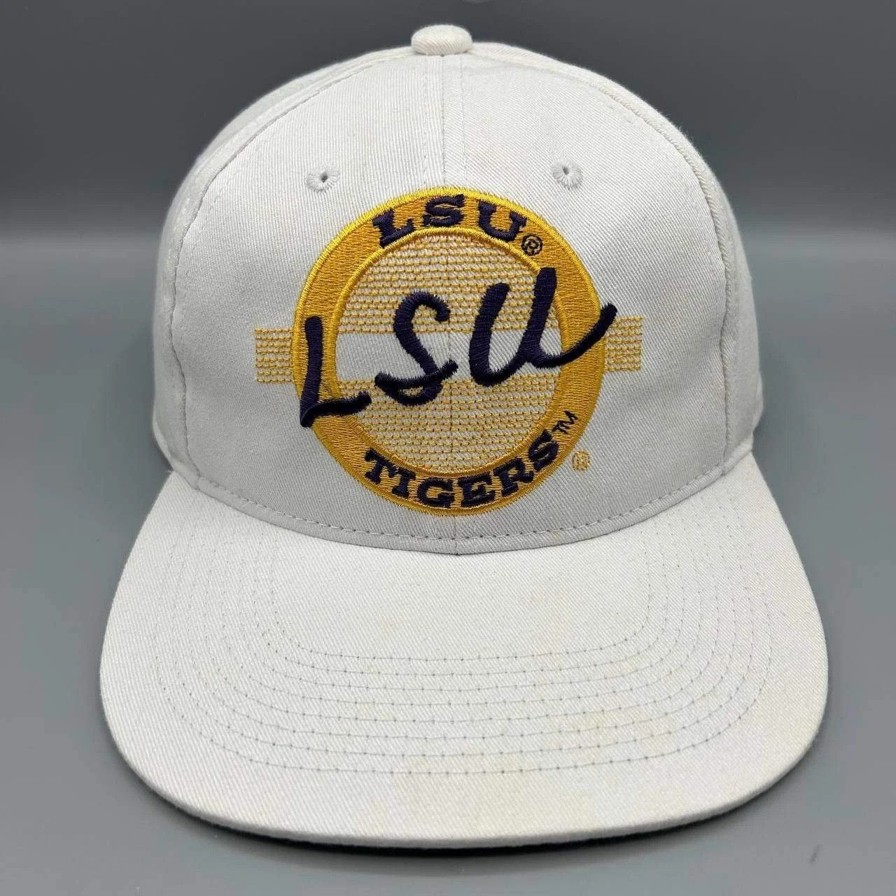 The Game Vintage LSU Tigers Hat Men White NCAA Snap Back Cap Cotton Size ONE SIZE - 1 Thumbnail
