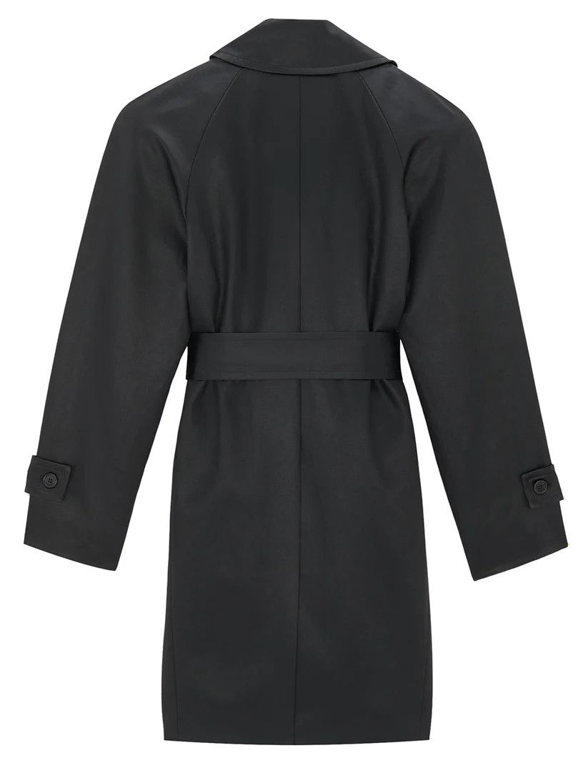 Saint Laurent Paris o1b1hav110525 761917 Trench Coat in Satin Chintz in Black Size S / US 4 / IT 40 - 2 Thumbnail
