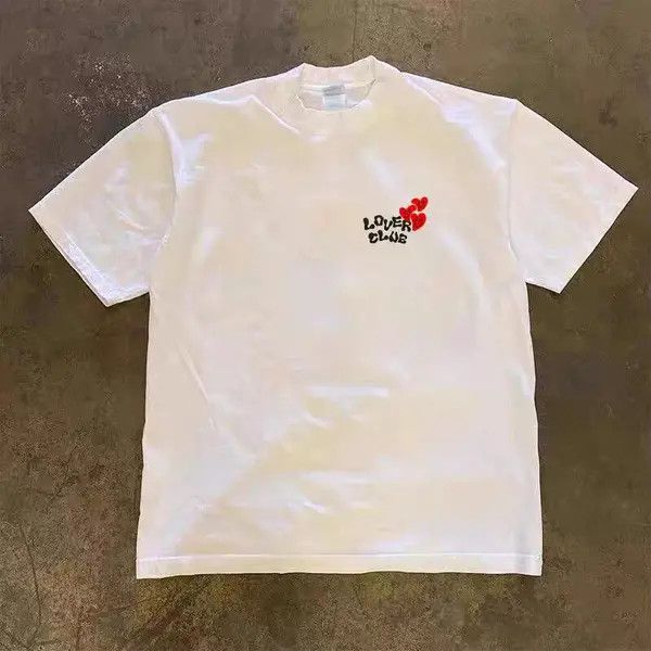 Japanese Brand Kawa Heart-shaped pattern casual all-match cotton tee Size US L / EU 52-54 / 3 - 4 Thumbnail