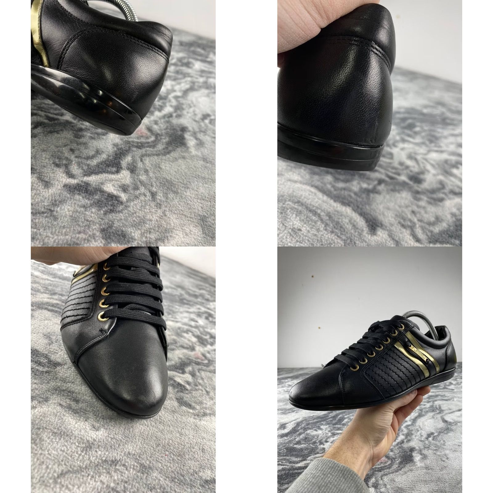 Versace Versace Collection Leather Sneakers Women Size 39 Black Casual Walking Logo Leather Upper Lining Rubber Outsole Low Top Size US 8 / IT 38 - 8 Thumbnail