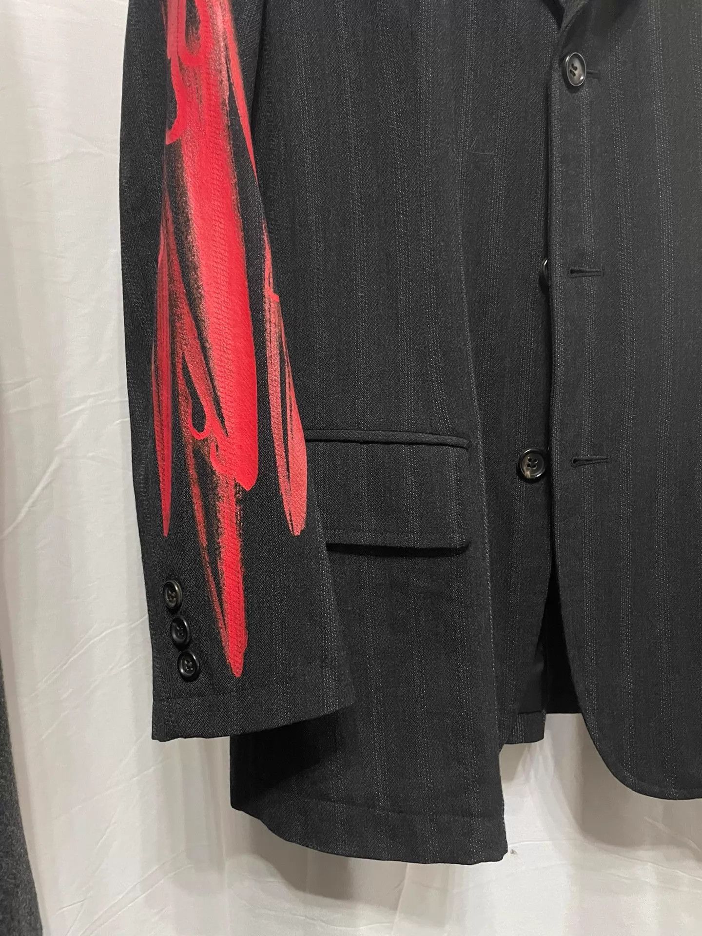 Comme des Garcons Comme des Garçons HOMME HOMME Red Painted Casual Blazer S Size US S / EU 44-46 / 1 - 4 Thumbnail