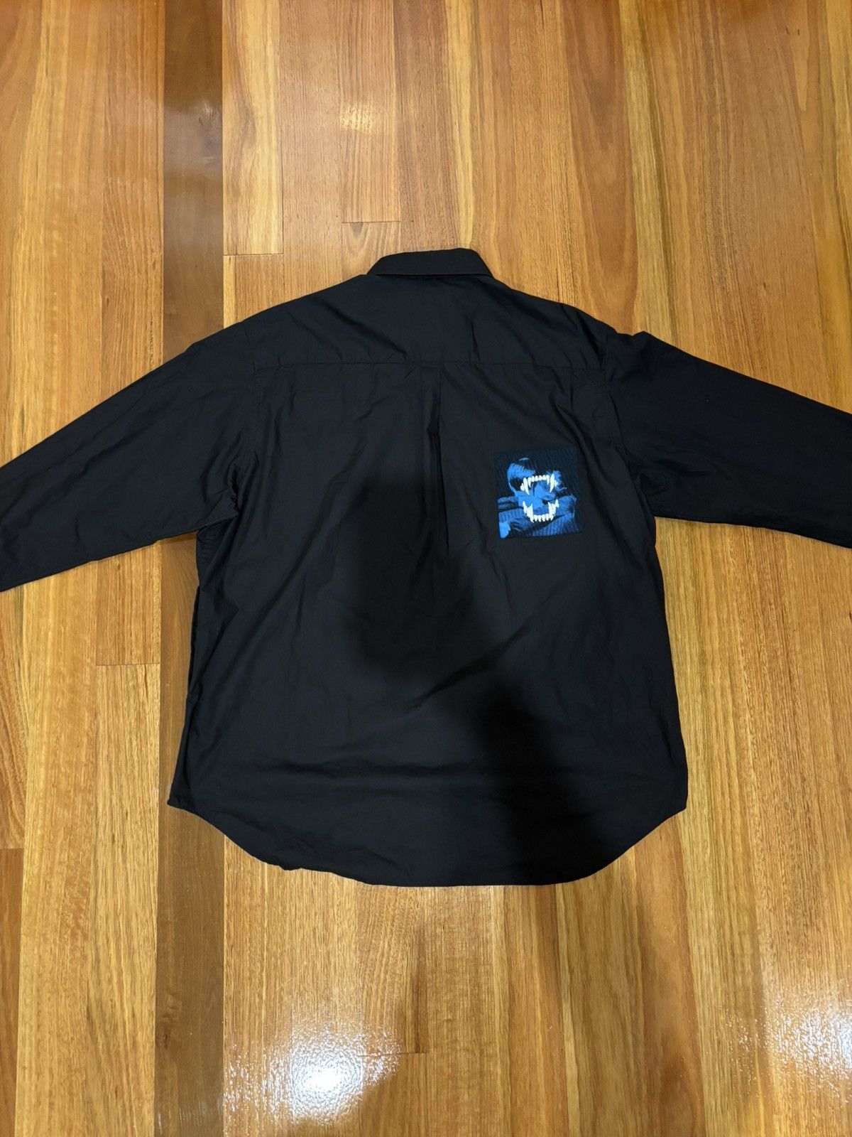 Undercover Undercover SS25 Patch Print Long Sleeve Collared Shirt Black Size US L / EU 52-54 / 3 - 12 Thumbnail
