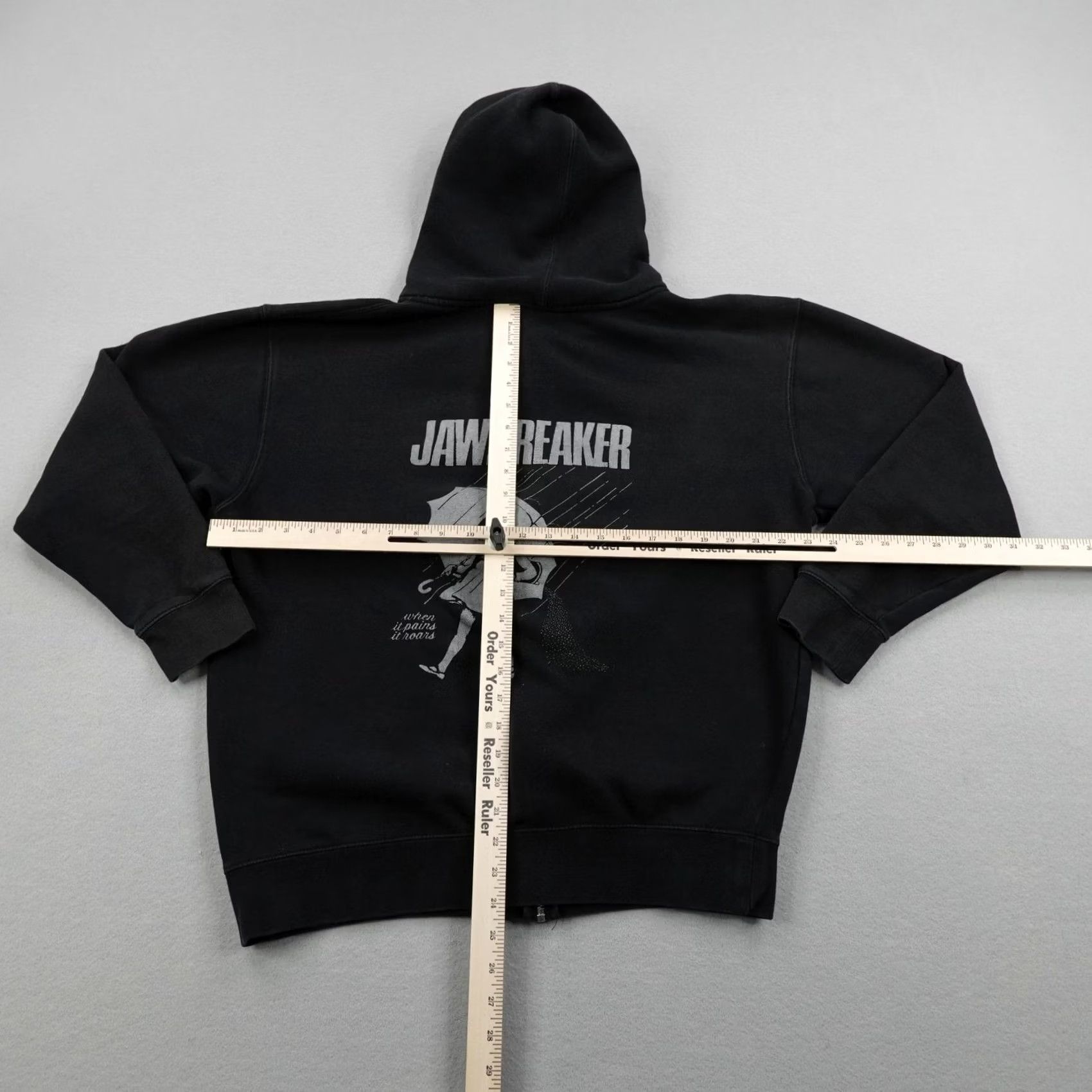 Roar VINTAGE Jawbreaker Hoodie 2XL Black Sweatshirt When It Pains It Roars Full Zip Size US XXL / EU 58 / 5 - 5 Thumbnail