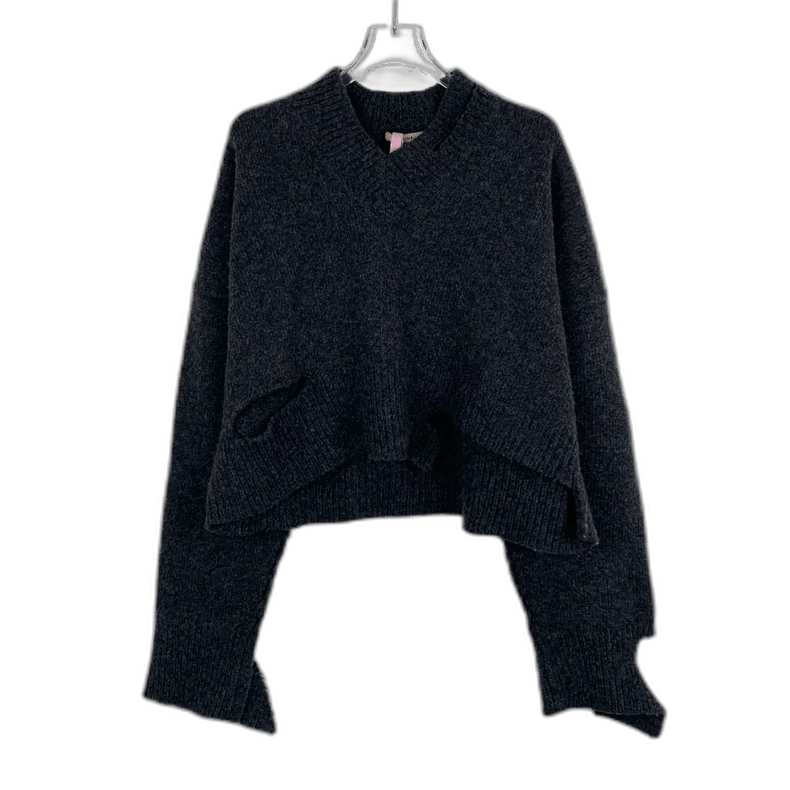 Celine Celine Gray Wool V-Neck Long Sleeve Sweater Size XS / US 0-2 / IT 36-38 - 1 Thumbnail