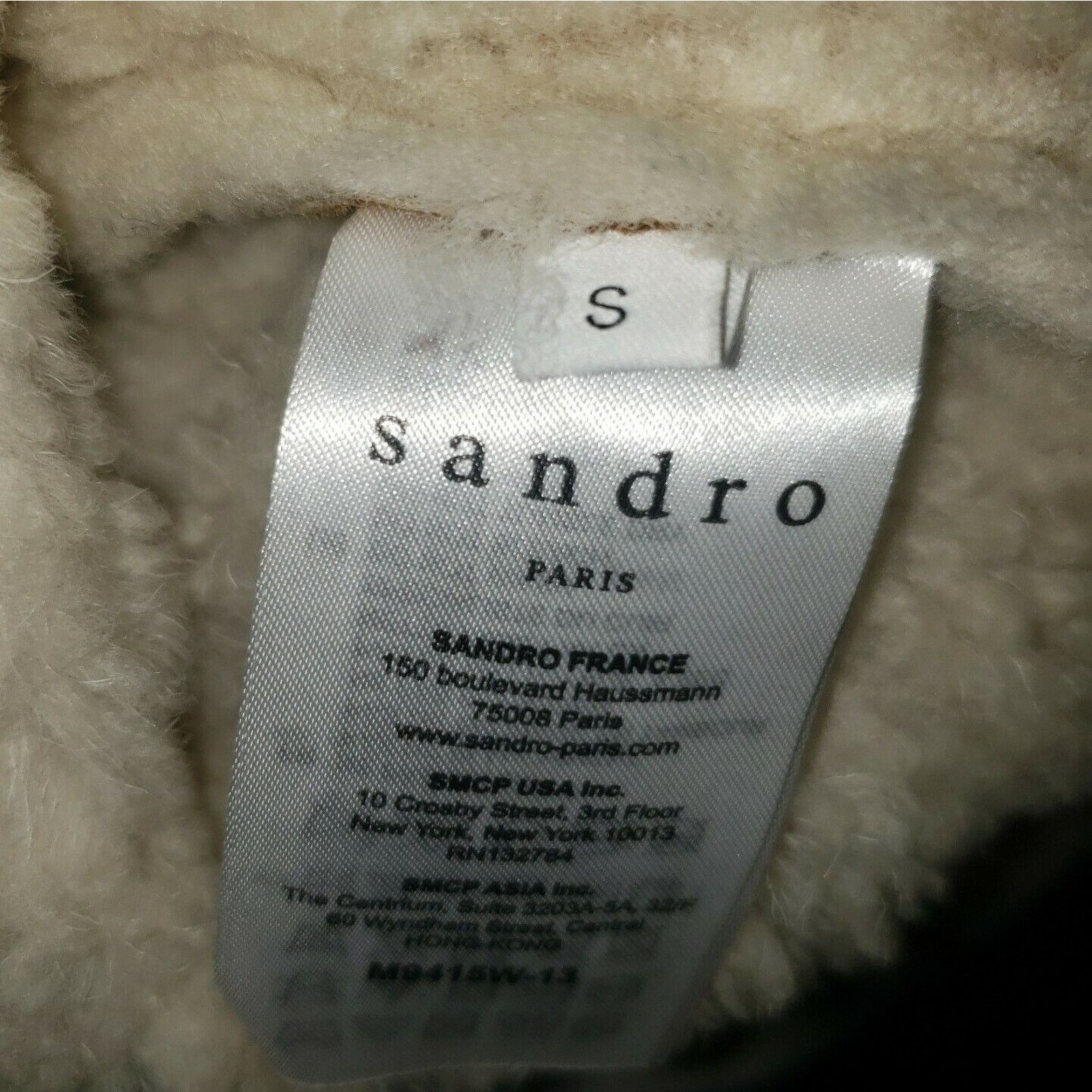 Sandro SANDRO Paris Mens Double Breasted Shearling Sheepskin Coat Size US S / EU 44-46 / 1 - 7 Thumbnail