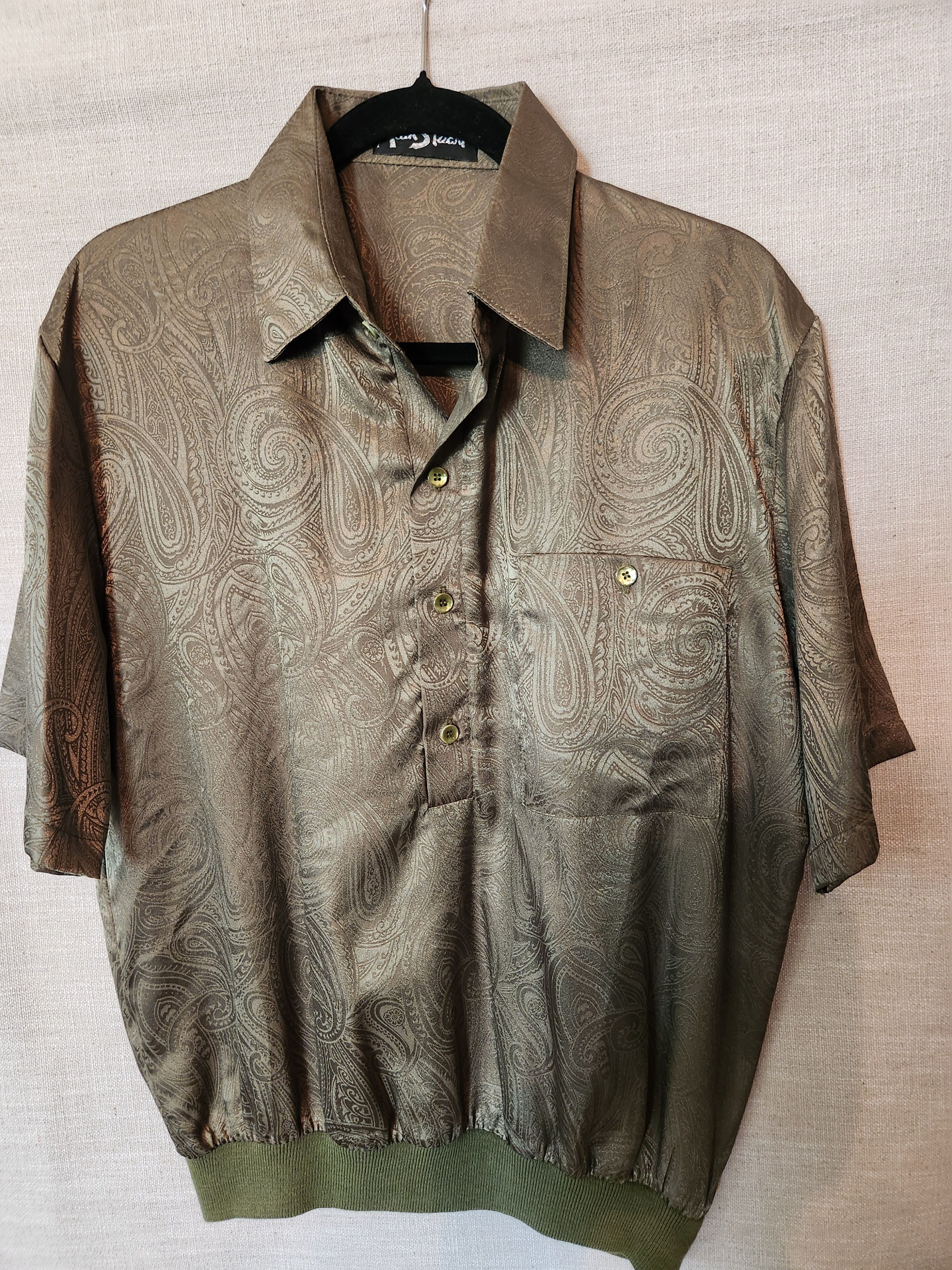 Other Vtg Alan Stuart Retro Paisley Banded Hem Pullover Shirt Size US M / EU 48-50 / 2 - 1 Thumbnail