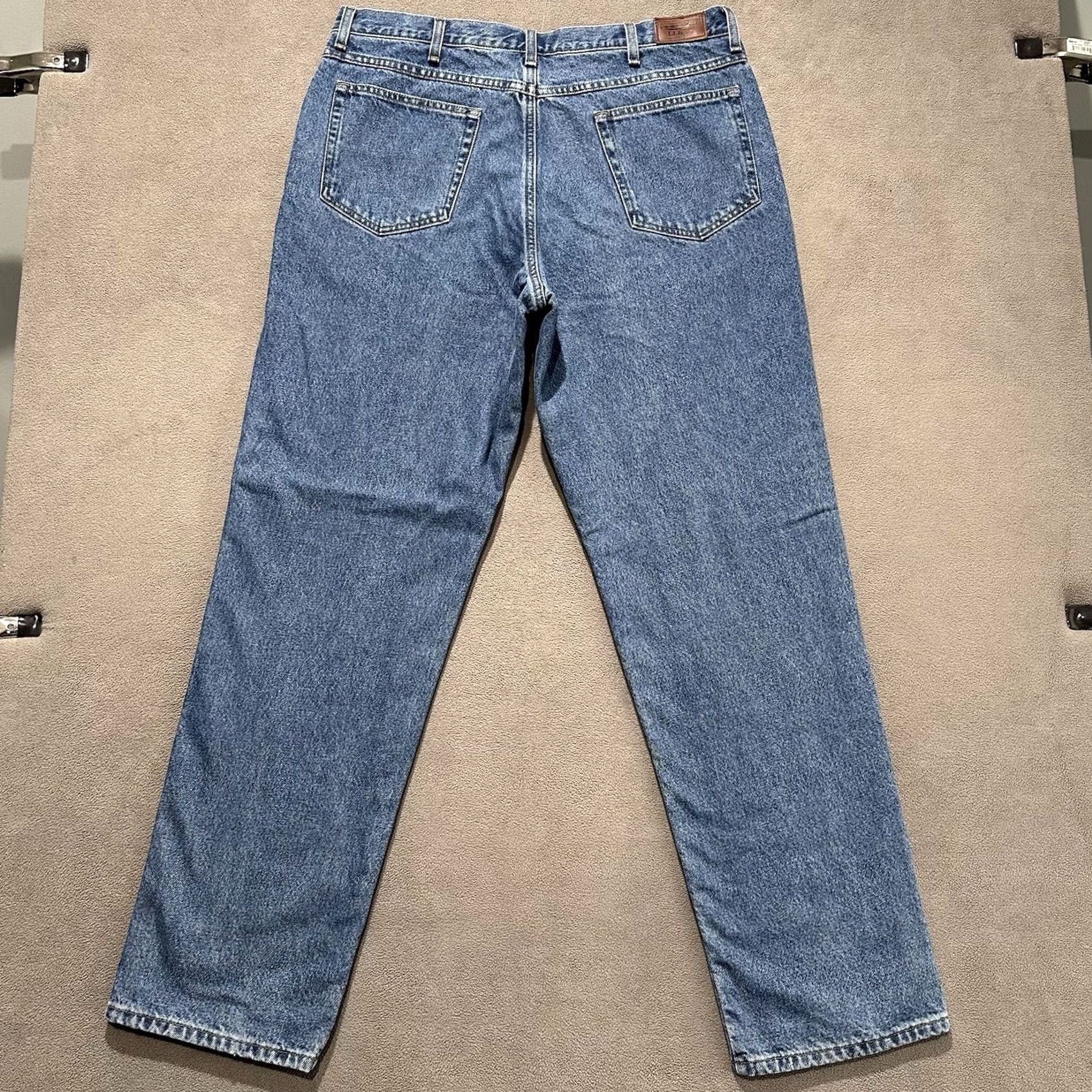 Vintage VINTAGE L.L. Bean Jeans Mens 38x34 Blue Denim 5-Pocket Relaxed Straight Regular Size XS? Size US 38 / EU 54 - 3 Thumbnail