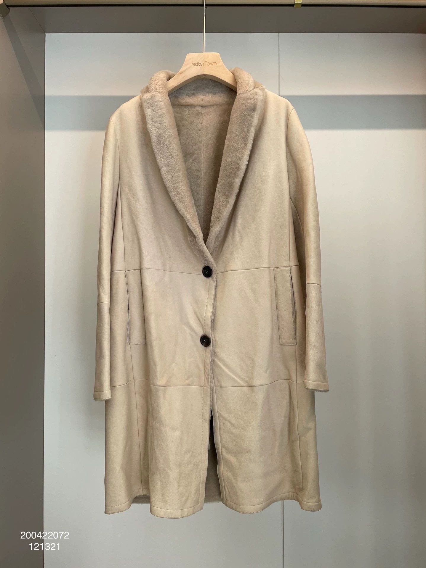 Brunello Cucinelli Beige Shearling Coat - dmc