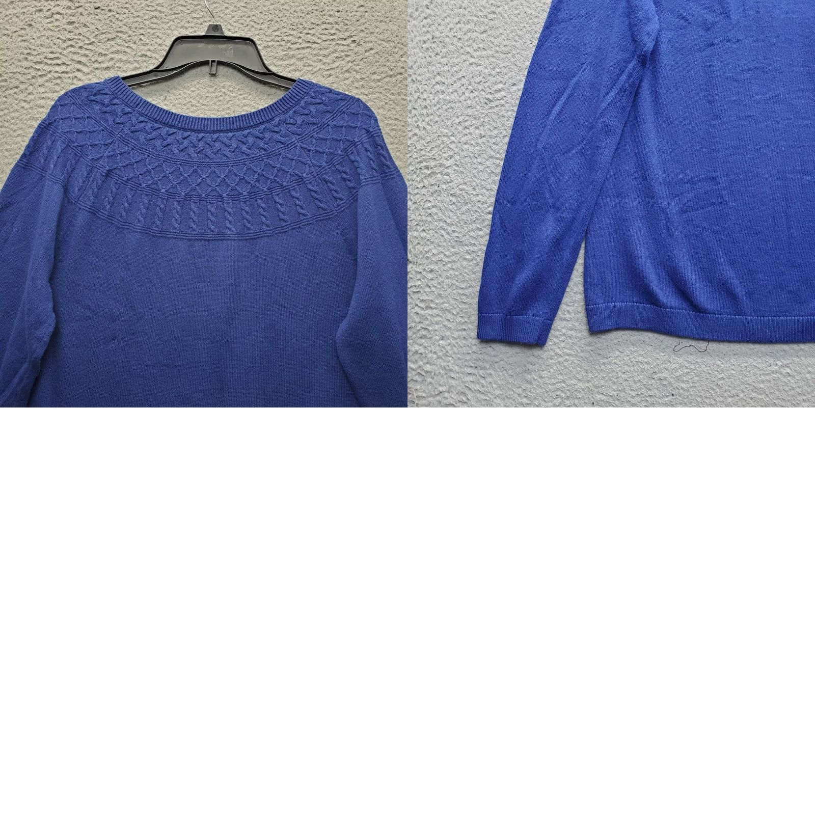 Talbots Talbots Cable-Yoke Sweater Womens Large Blue Pullover Knit Long Sleeve Casual Fall Winter Shirt Mens? Size L / US 10 / IT 46 - 8 Thumbnail