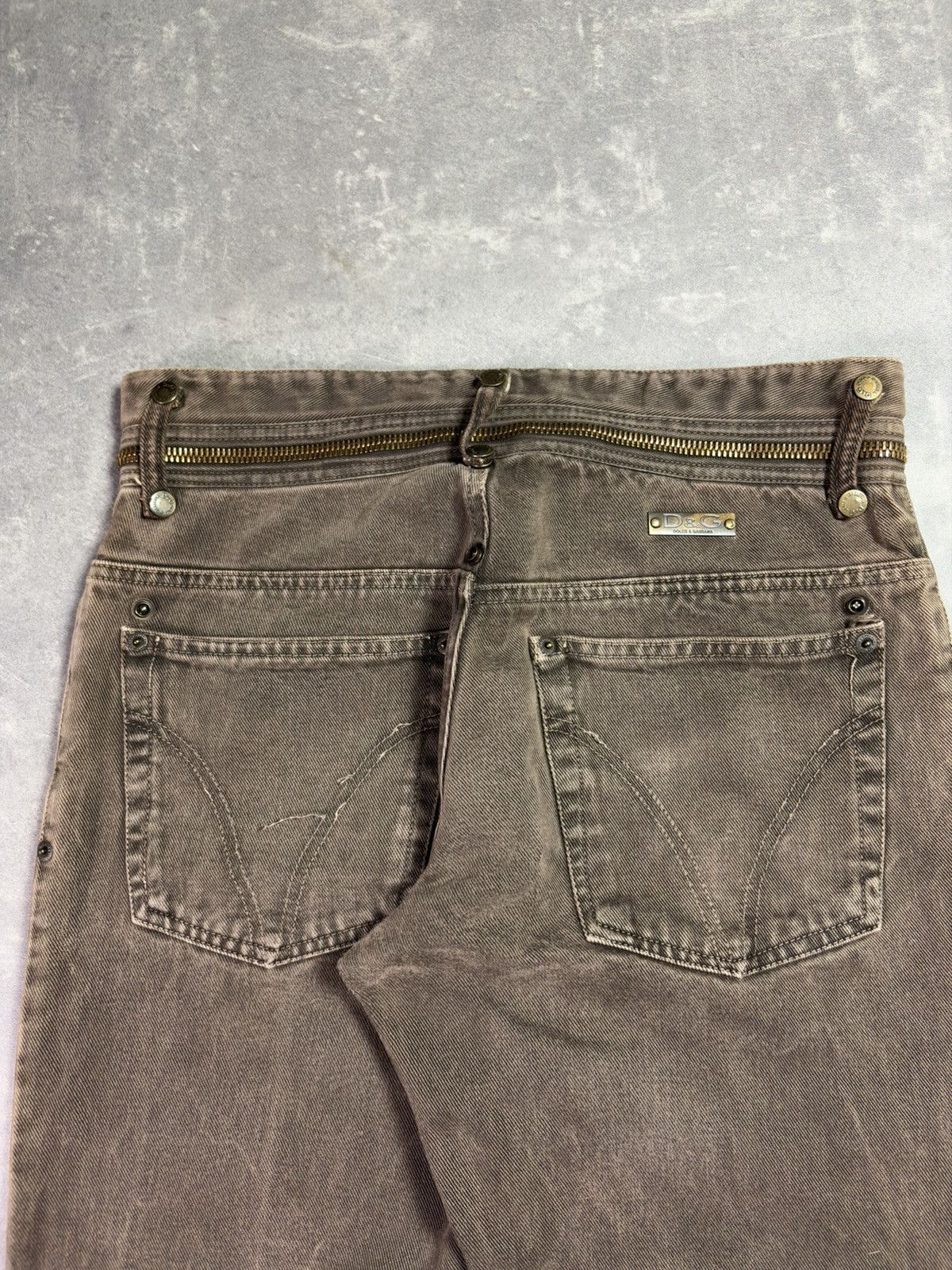 Dolce & Gabbana D&G Dolce & Gabbana Heavy Double Waisted Zipper Denim 33 Size US 33 - 12 Thumbnail