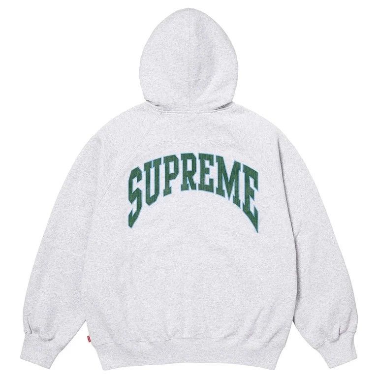 Supreme Supreme Cracked Raglan Zip Up Hooded Sweatshirt Ash Grey Size US M / EU 48-50 / 2 - 2 Thumbnail