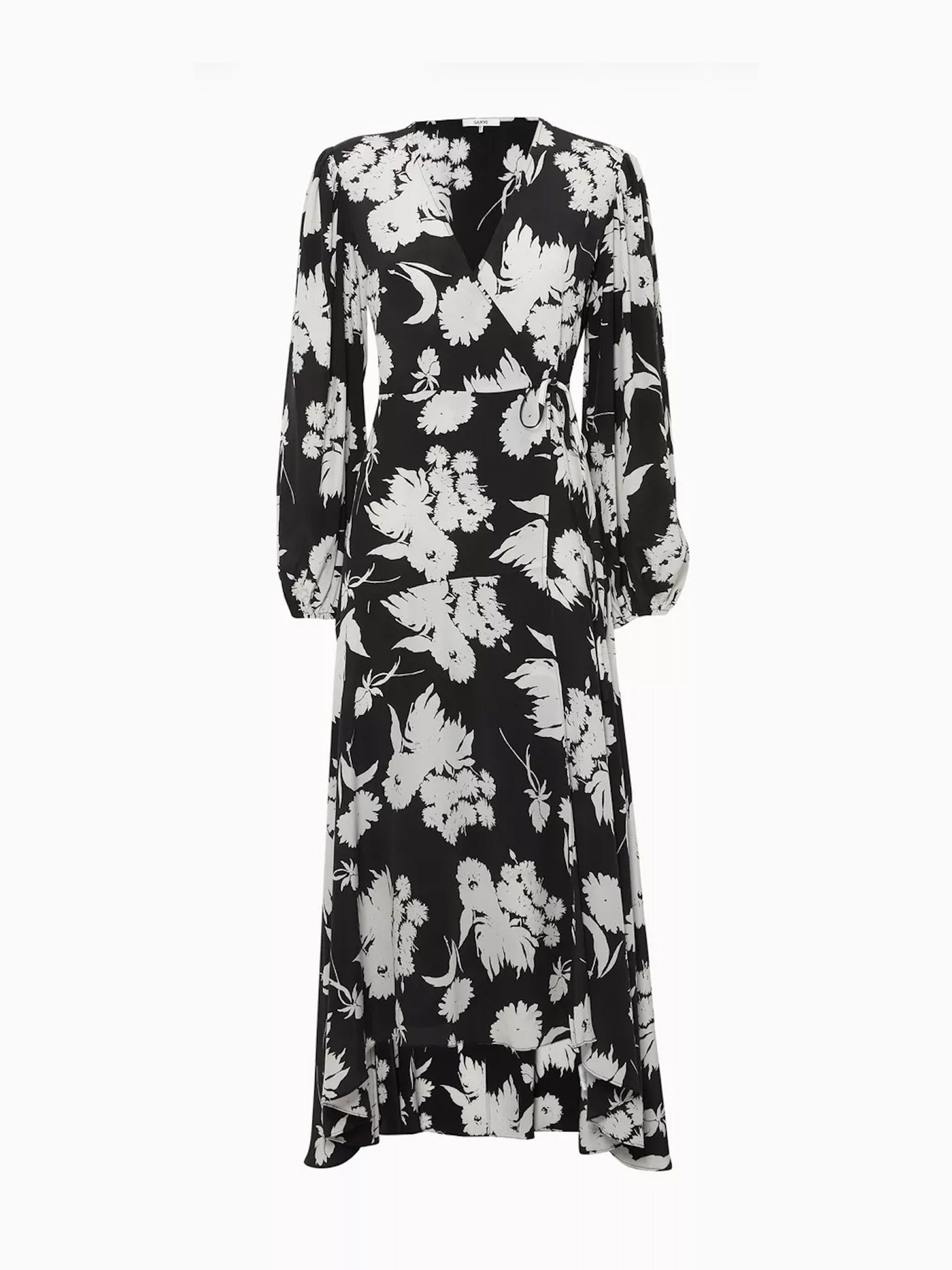 Ganni Ganni Kochhar Silk Floral Wrap Dress Size S / US 4 / IT 40 - 2 Thumbnail