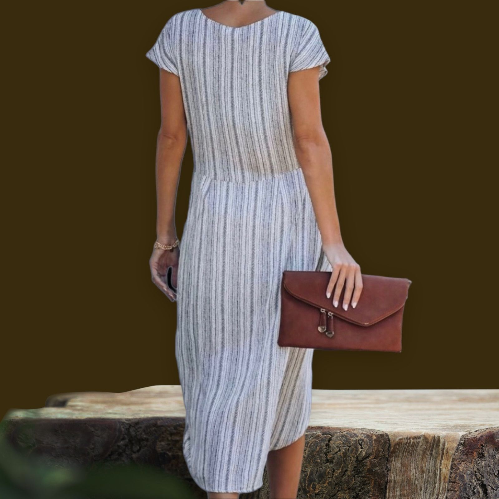 Other VICI Women's Multicolor Striped Knotted Twist Front Dress Size M / US 6-8 / IT 42-44 - 4 Thumbnail