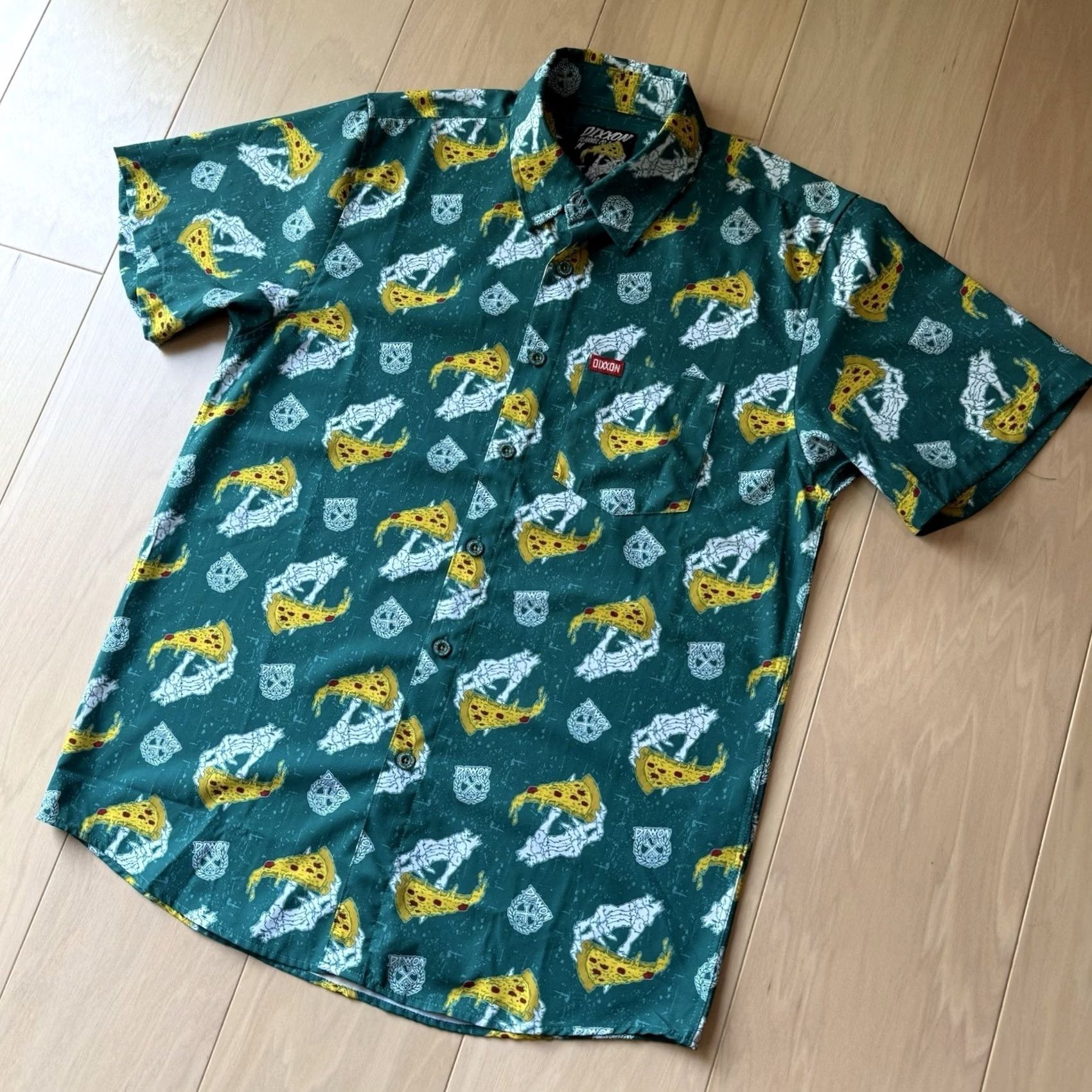 Vintage Dixxon Shirt M Green The Slice Pizza Short Sleeve Button Up Casual Workwear Size US M / EU 48-50 / 2 - 8 Thumbnail
