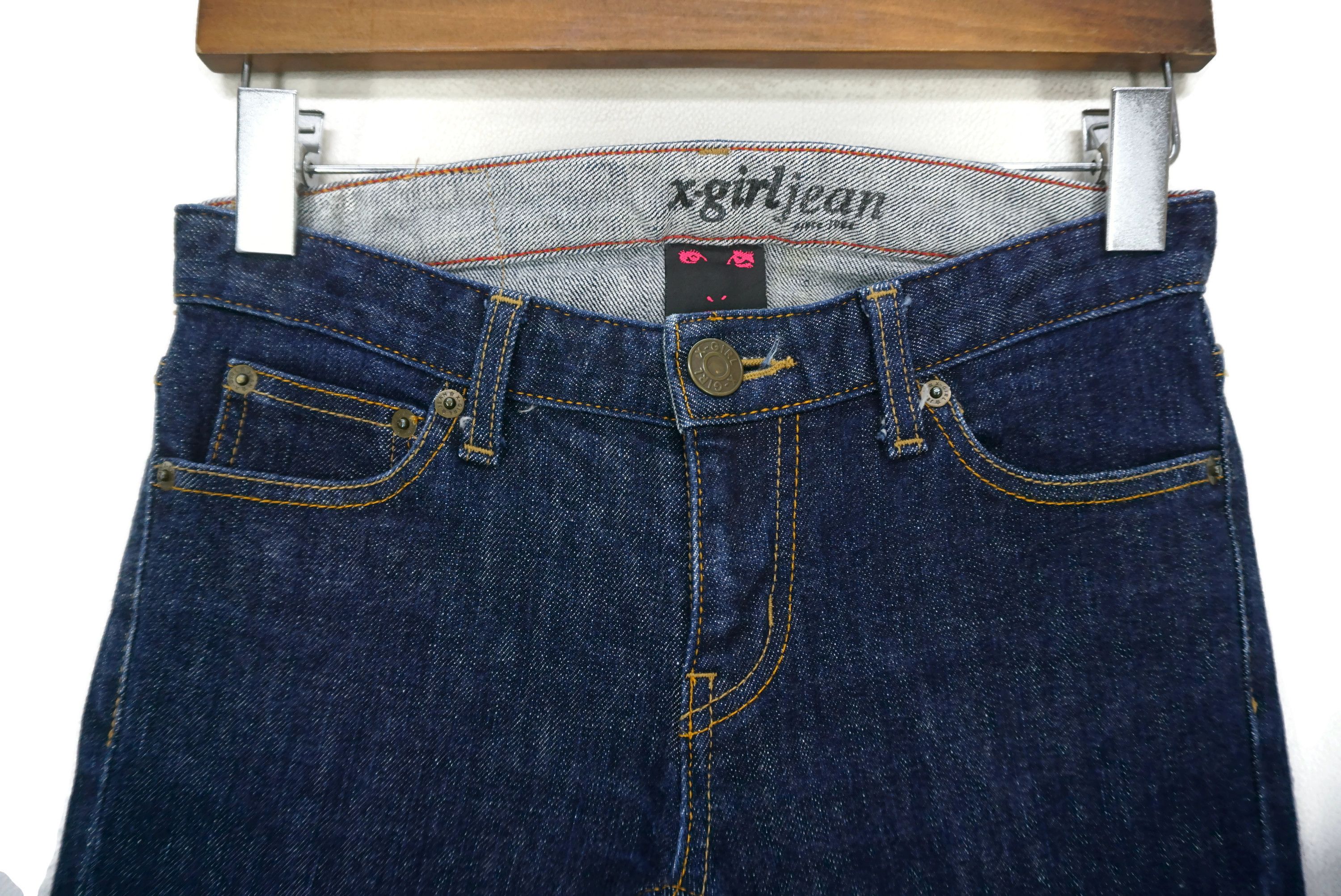Japanese Brand X-Girl Jeans fits W24xL29 Made in Japan Low Rise Love Shaped Size 24" / US 00 / IT 34 - 3 Thumbnail