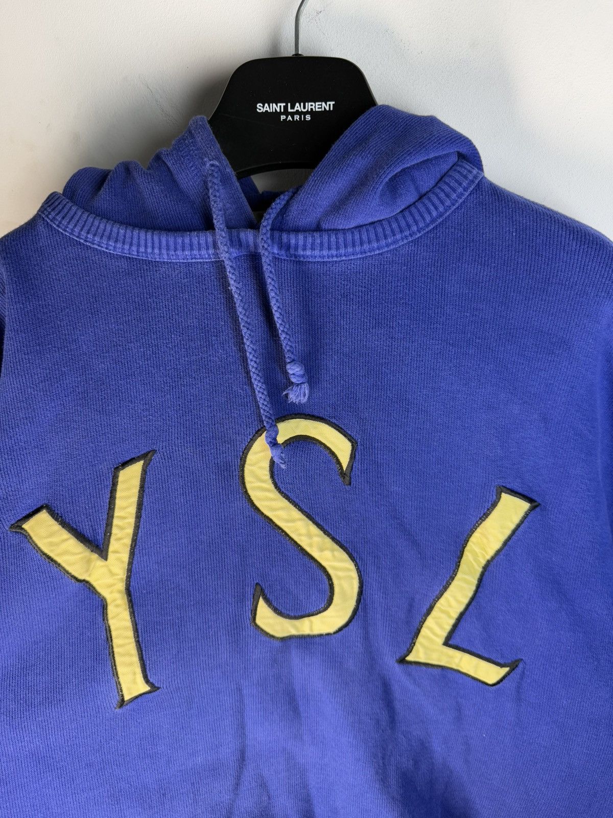 Yves Saint Laurent Big Logo YSL Hoodie Sweatshirt Rare YSL Sweater Size US XL / EU 56 / 4 - 4 Thumbnail
