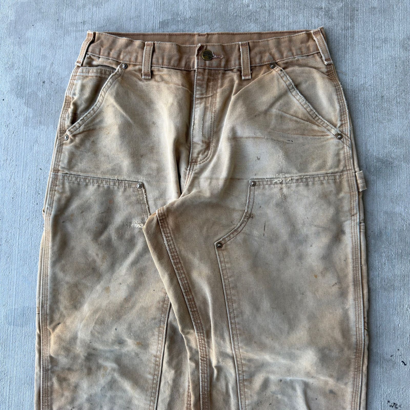 Carhartt × Vintage Vintage Y2K Carhartt brown double knee work carpenter pants Size US 29 - 2 Thumbnail