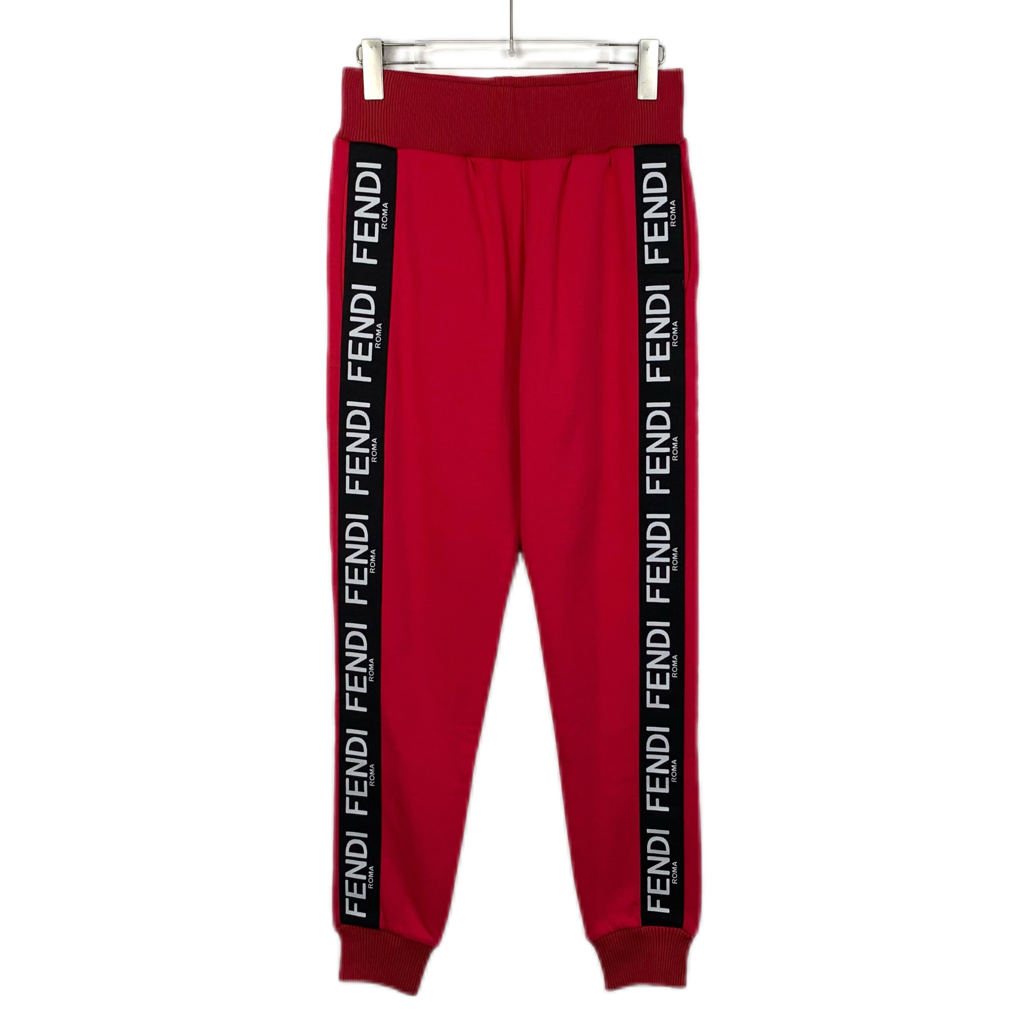 Fendi Fendi Red Side-Logo Cotton Jogger Pants (Size 42) Size 28" / US 6 / IT 42 - 1 Thumbnail