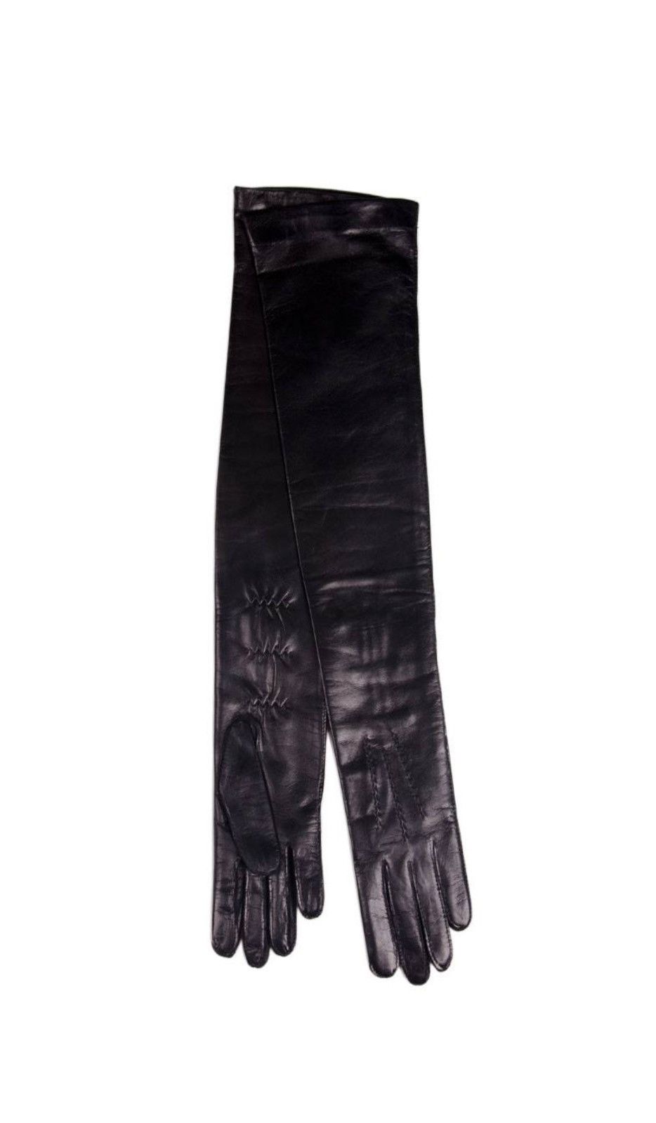 Ann Demeulemeester Last Ann Demeulemeester Black Leather Long Gloves Size ONE SIZE - 2 Thumbnail
