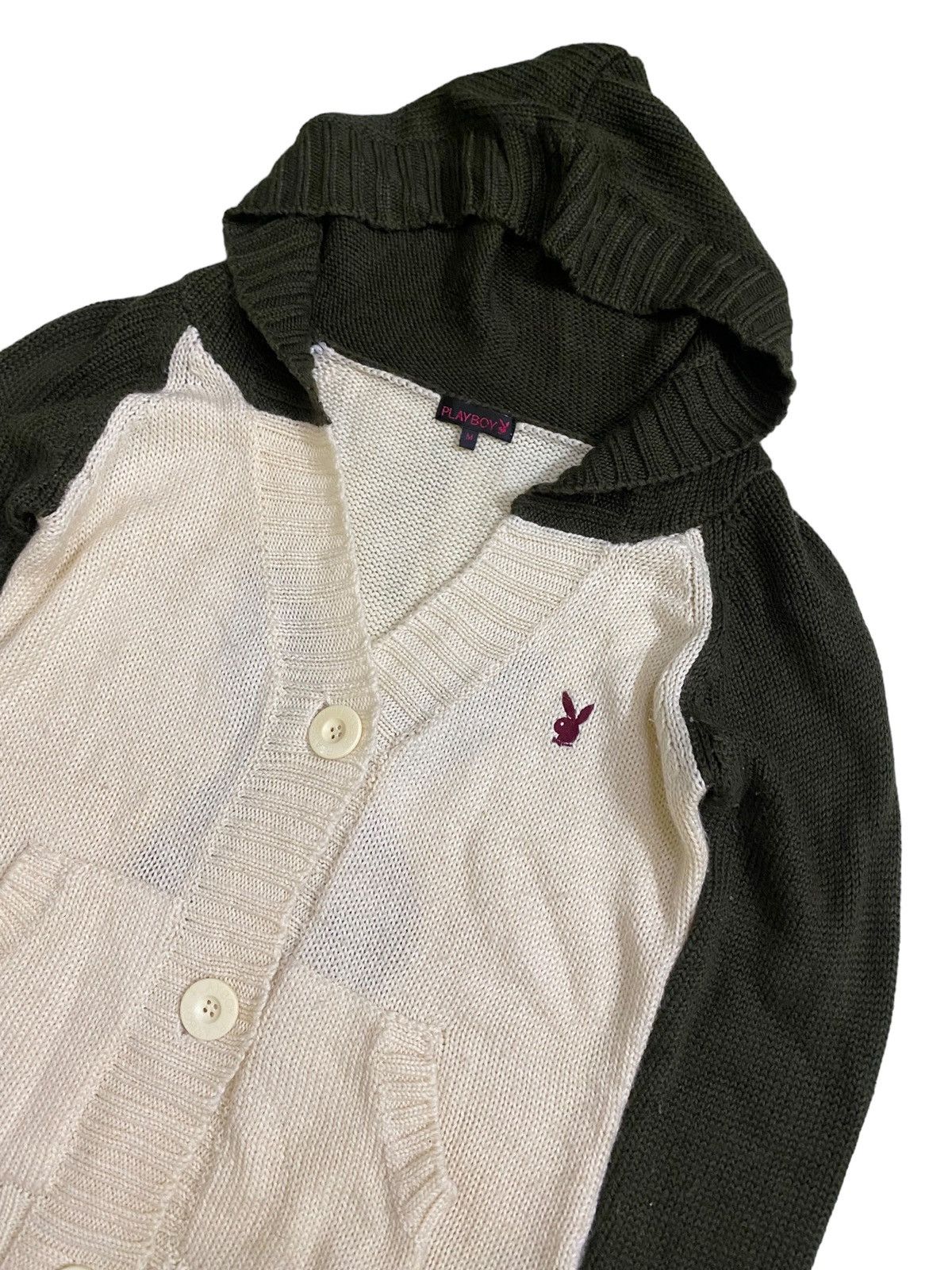 Playboy × Vintage Vintage PlayBoy Sweater Hood Knit Big Logo Size M / US 6-8 / IT 42-44 - 2 Thumbnail