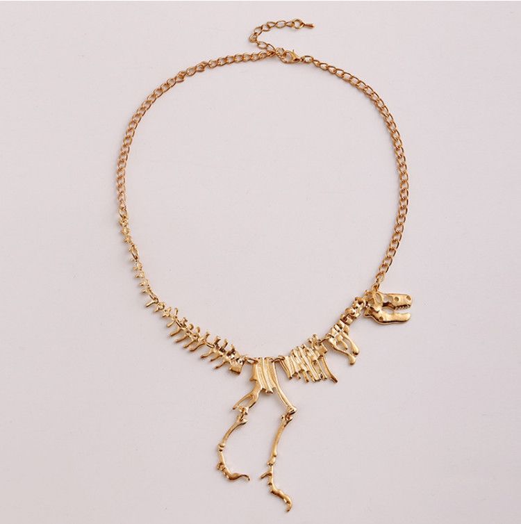 Jewelry 50cm Gothic Tyrannosaurus Rex Skeleton Dinosaur Necklace Size ONE SIZE - 1 Thumbnail