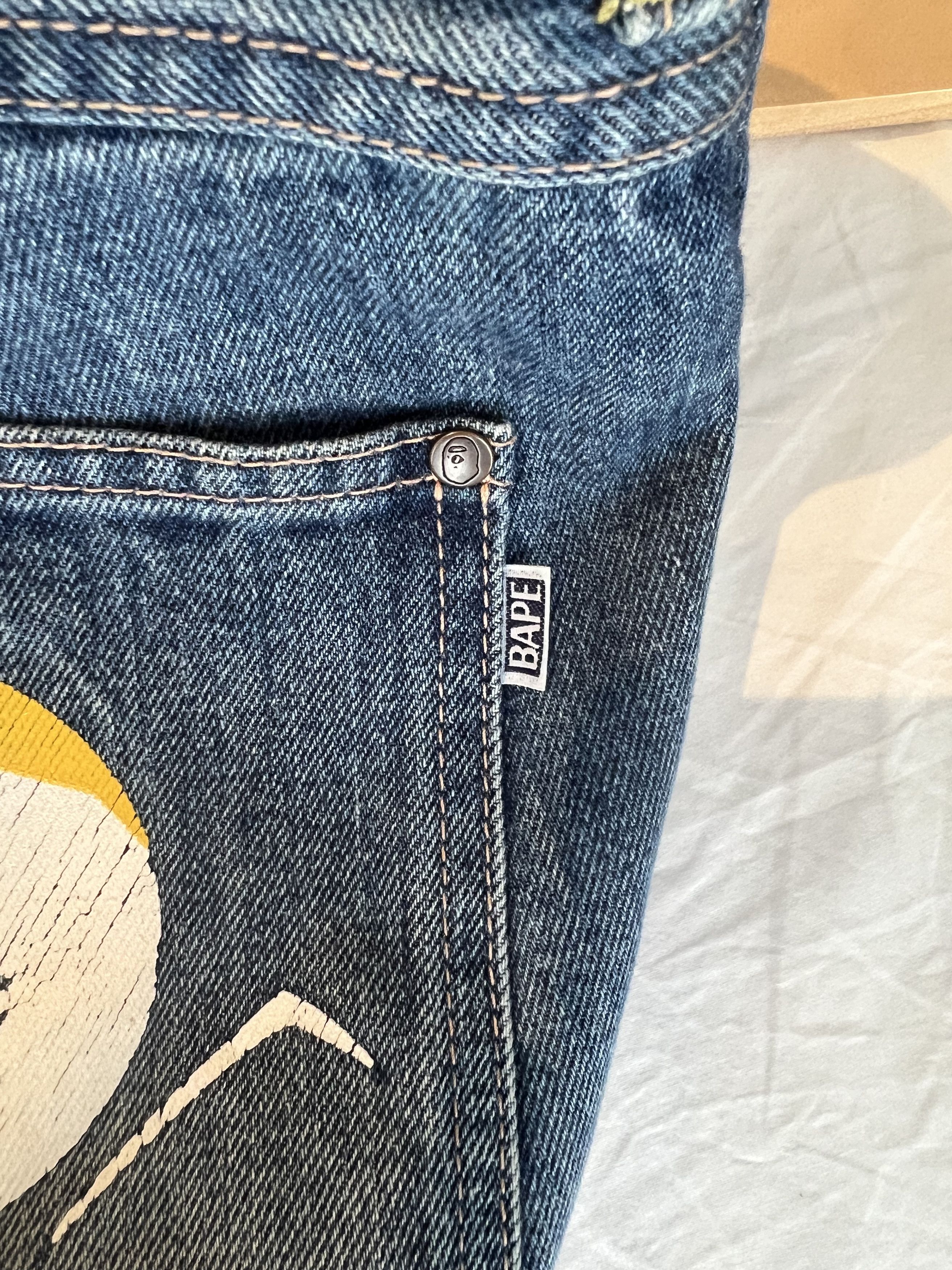 Bape Shadow Bape Loose Fit Denim Size US 31 - 4 Thumbnail